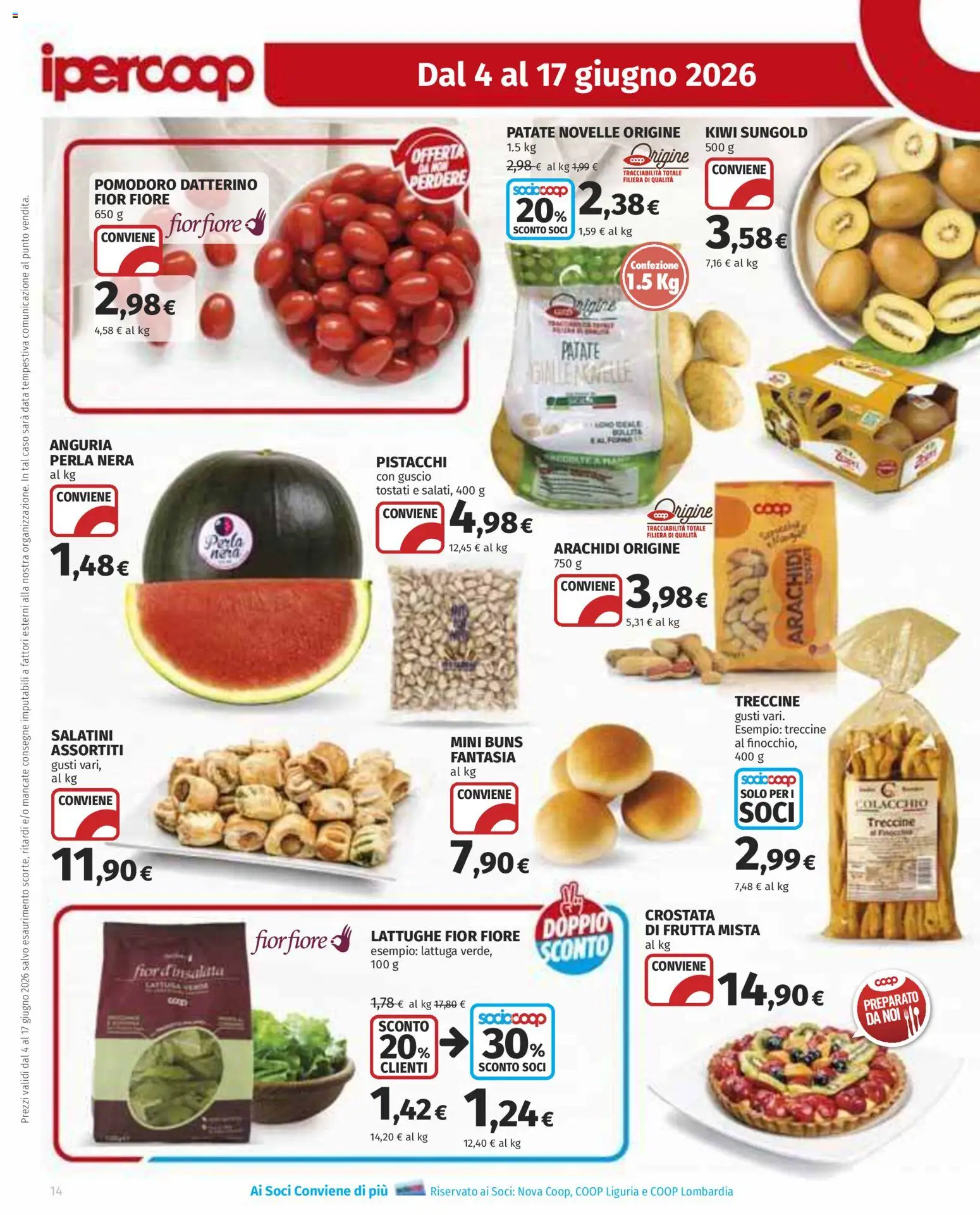 Volantino Ipercoop del 04.06.2026 | Pagina: 14 | Prodotti: Salatini, Kiwi, Frutta, Data