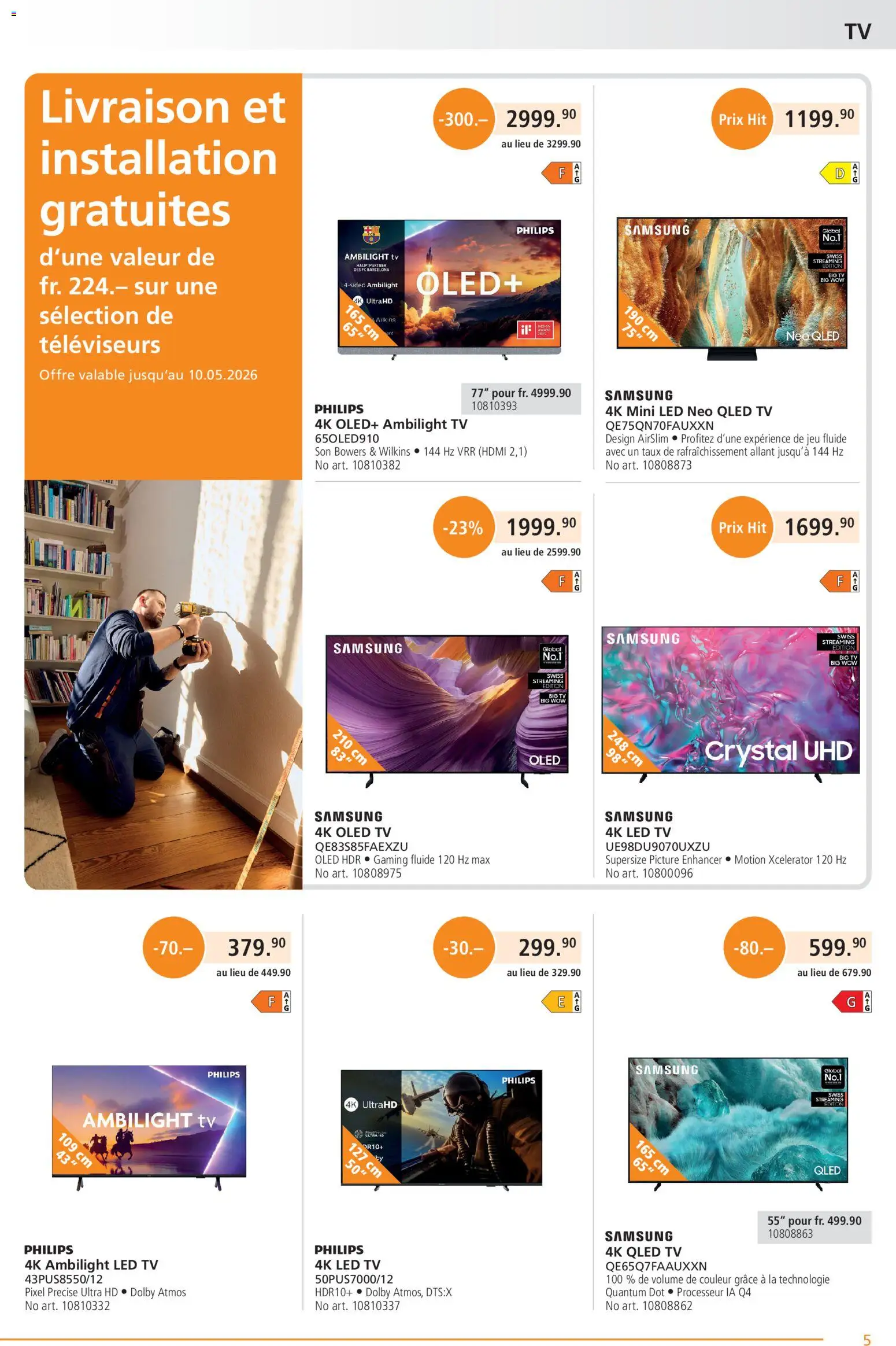 Fust aktionen FR – gültig ab 01.05.2026 | Seite: 5 | Produkte: TV, Samsung, Philips