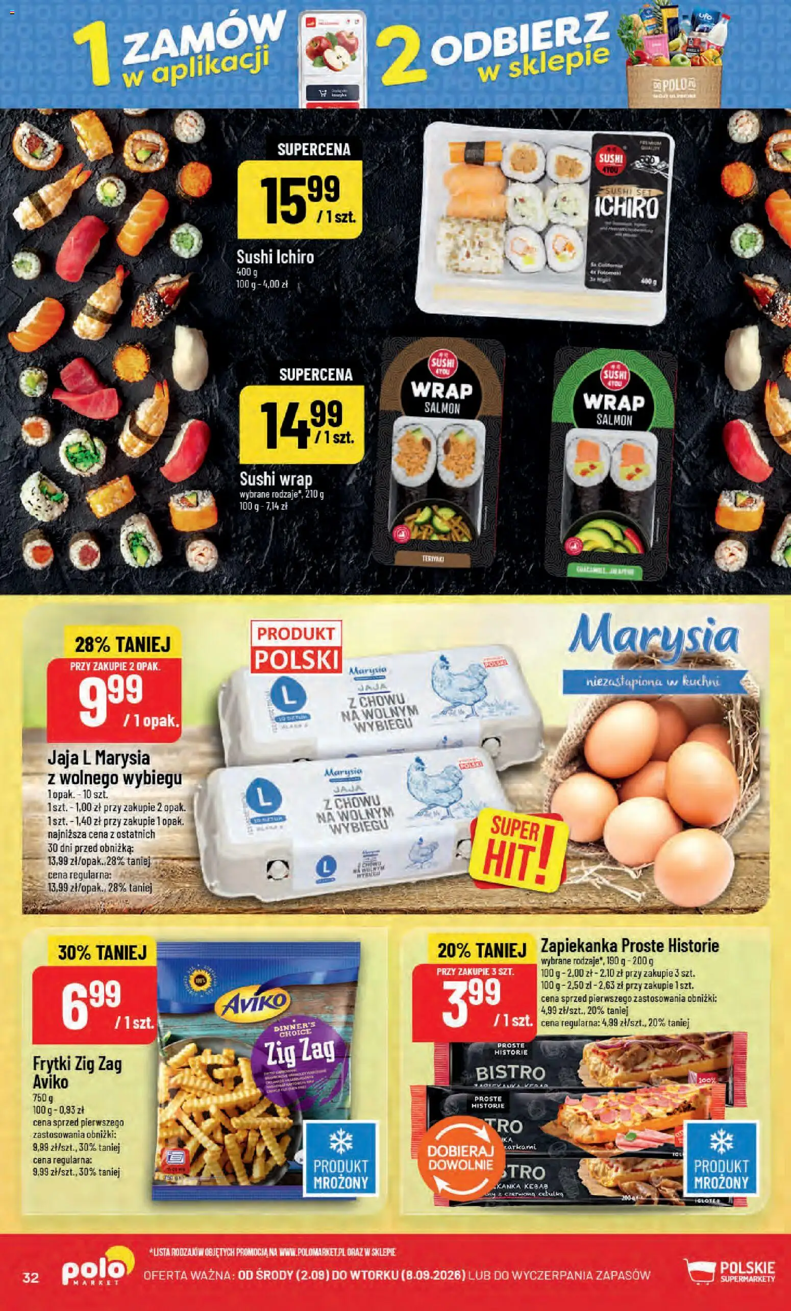 POLOmarket gazetka od 02.09.2026 | Strona: 32 | Produkty: Kebab, Zapiekanka, Sushi, Frytki