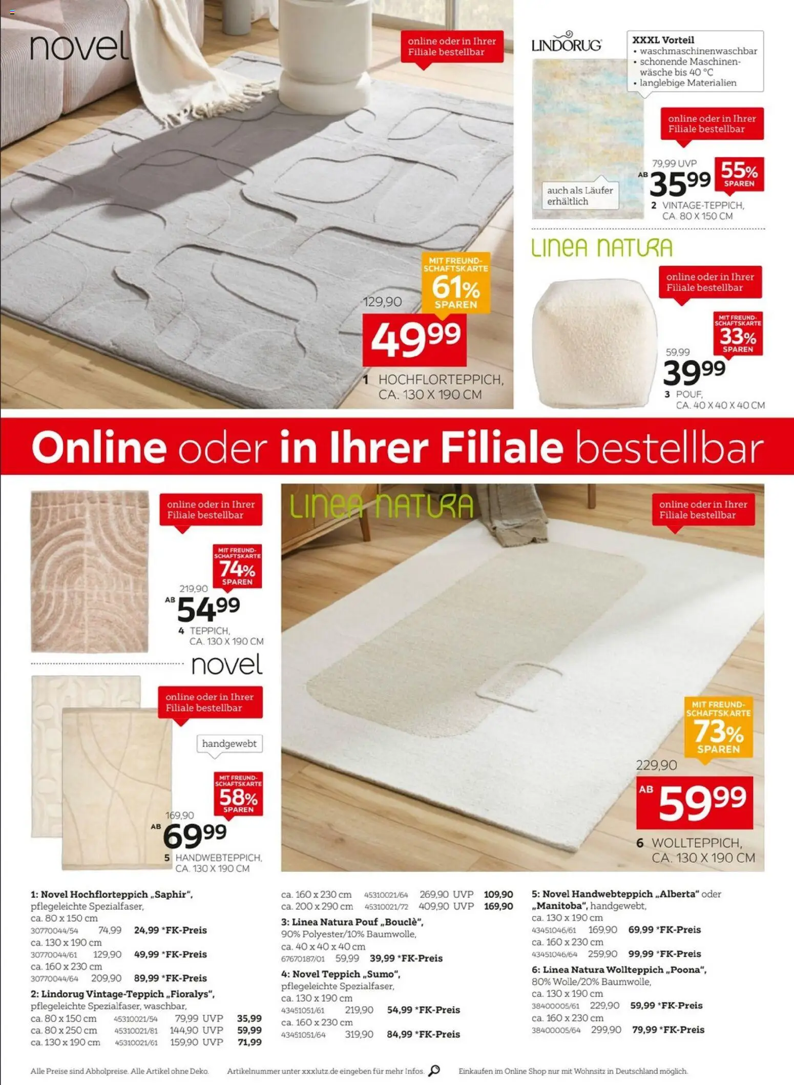 XXXLutz Wohnaccessoires – gültig ab 26.09.2026 | Seite: 6 | Produkte: Teppich, Pouf