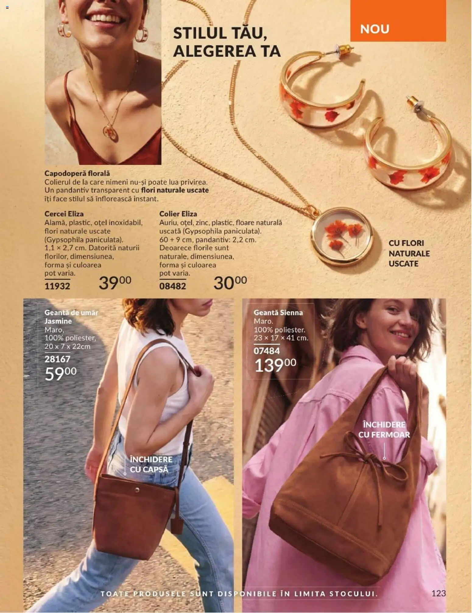 Noul catalog Avon – valabil de la 01.08.2026 | Pagină: 123 | Produse: Geantă, Cercei, Colier