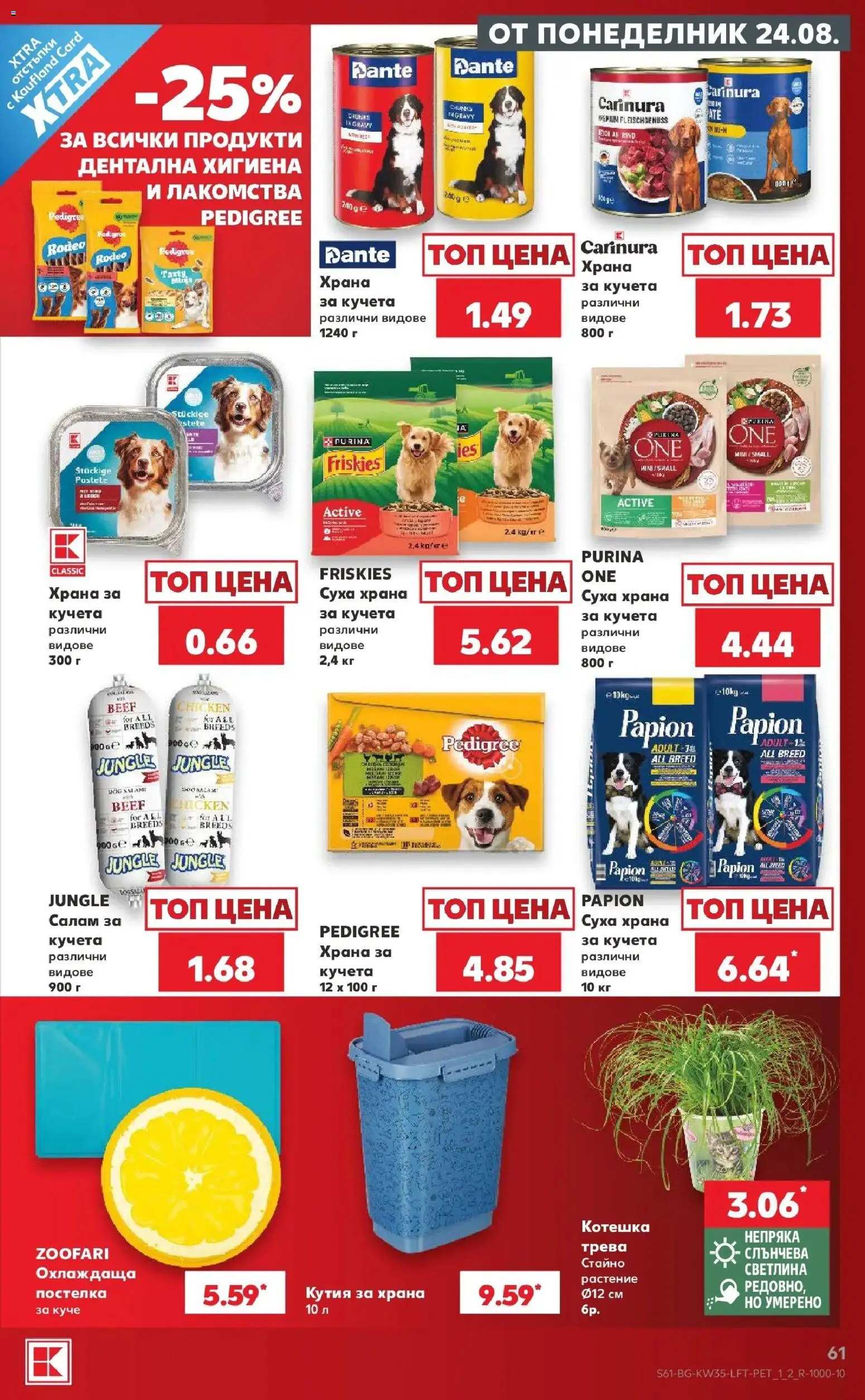 Нова Кауфланд брошура Враца - Топ оферти с Kaufland с валидност до 30.08.2026 от 24.08.2026 | Страница: 61 | Продукти: Салам, Кутия за храна, Храна за кучета, Кутия