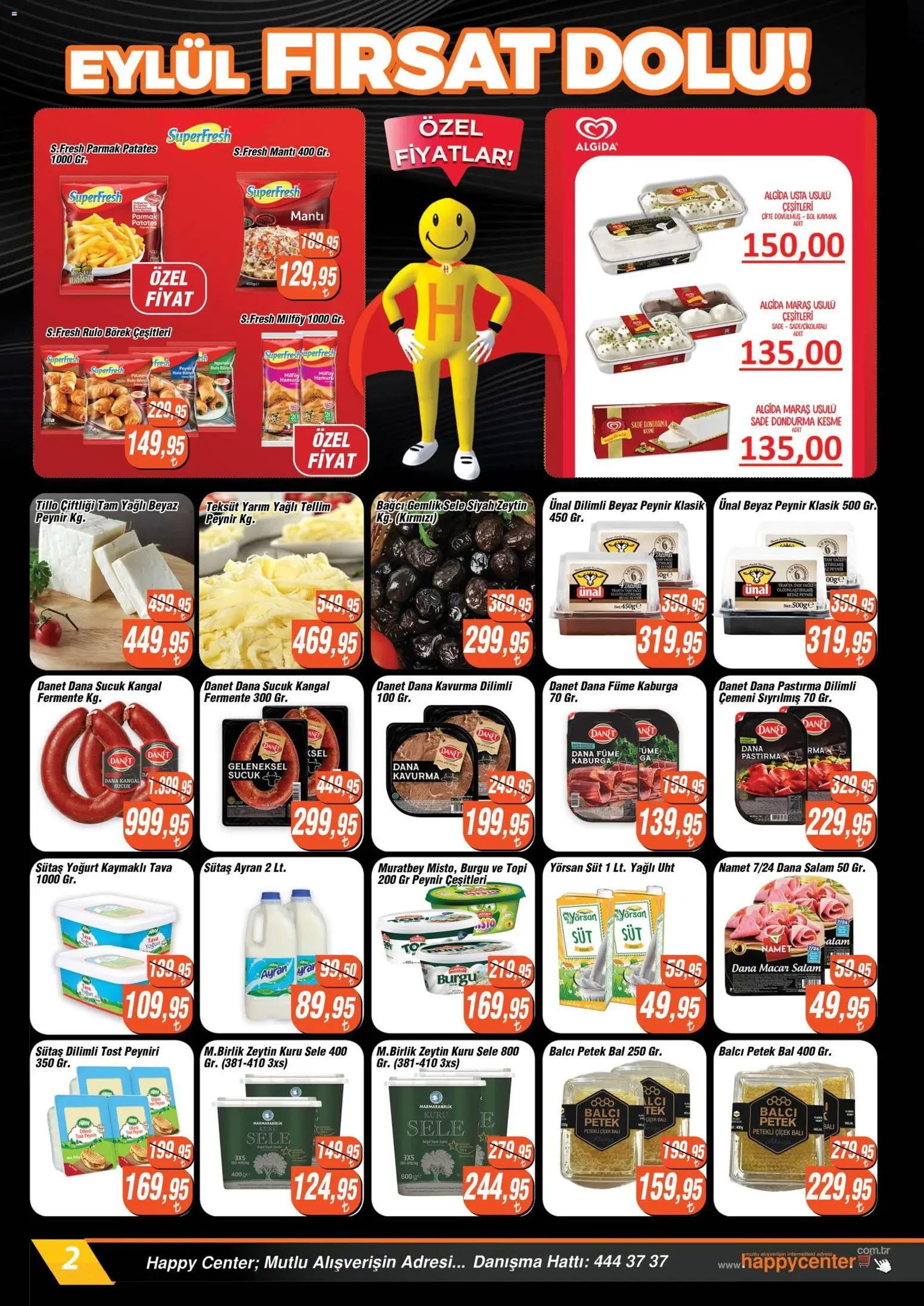 Happy Center Katalog - 23 Eylül 2026 tarihinden itibaren geçerlidir | Sayfa: 2 | Ürünler: Yoğurt, Salam, Dondurma, Dana füme