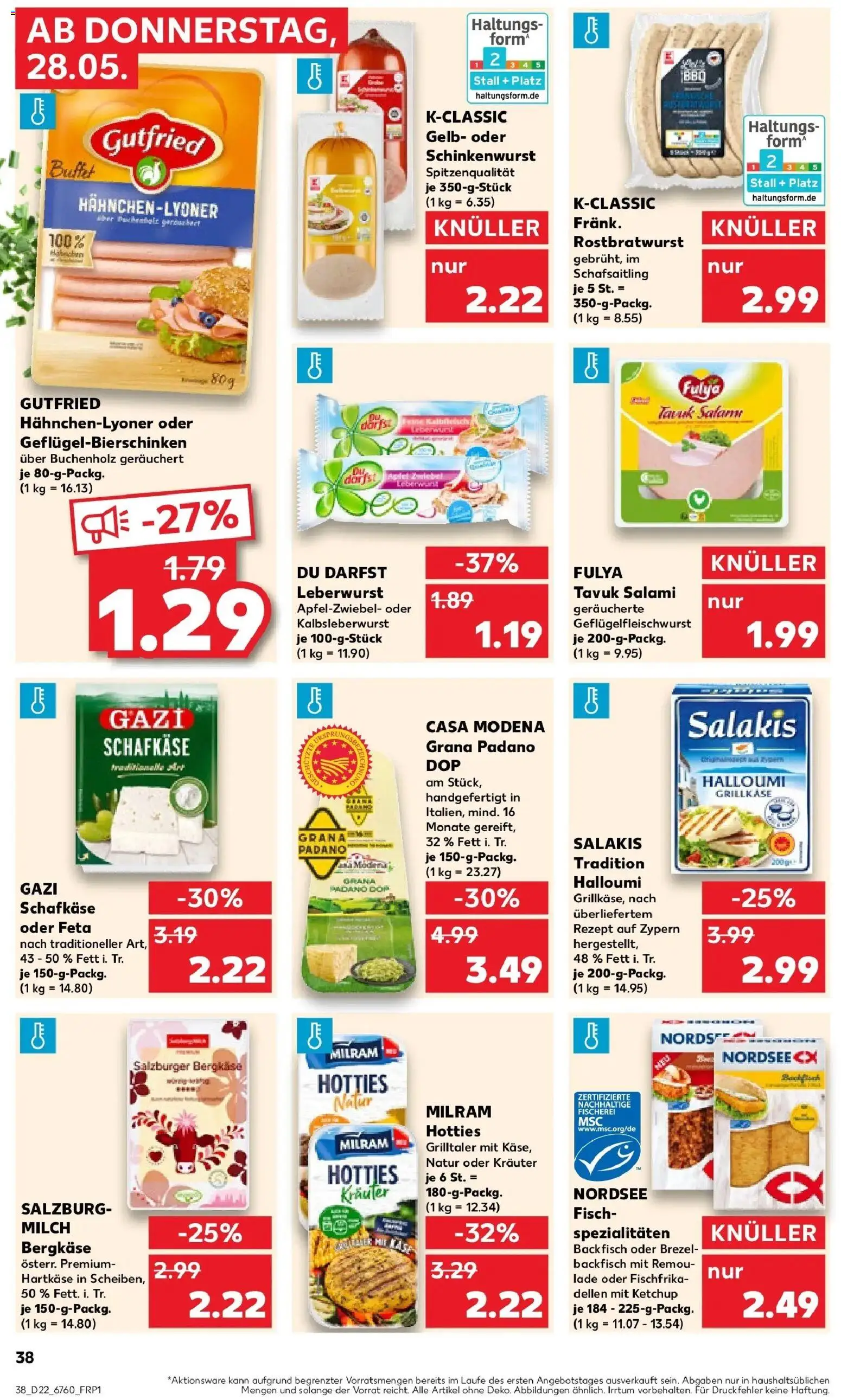 Kaufland Prospekt Naila – gültig ab 28.05.2026 | Seite: 38 | Produkte: Fisch, Salakis, Salami, Ketchup