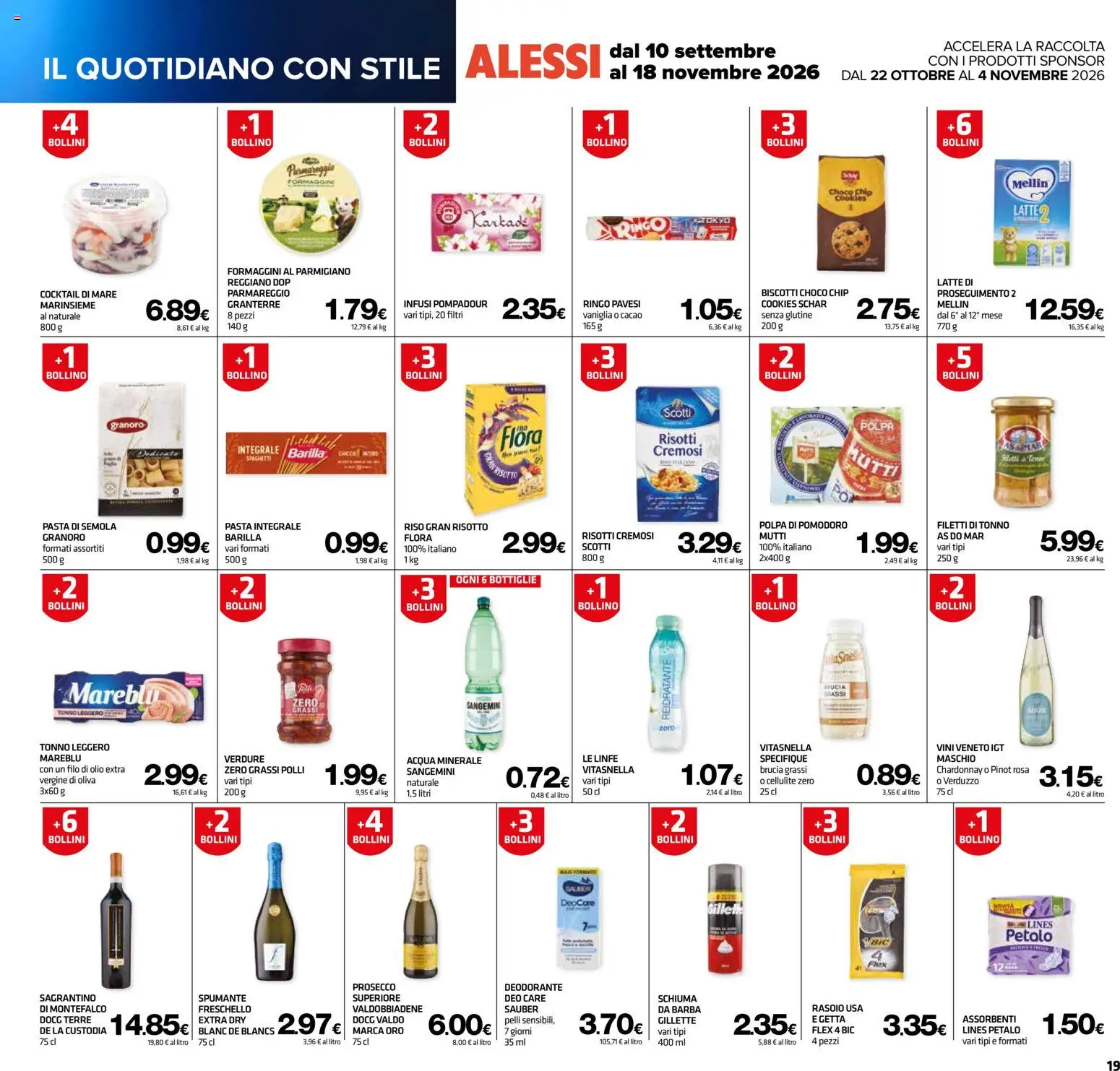 Volantino Superconti del 22/10/2026 | Pagina: 19 | Prodotti: Riso, Pasta di semola, Pasta, Barilla