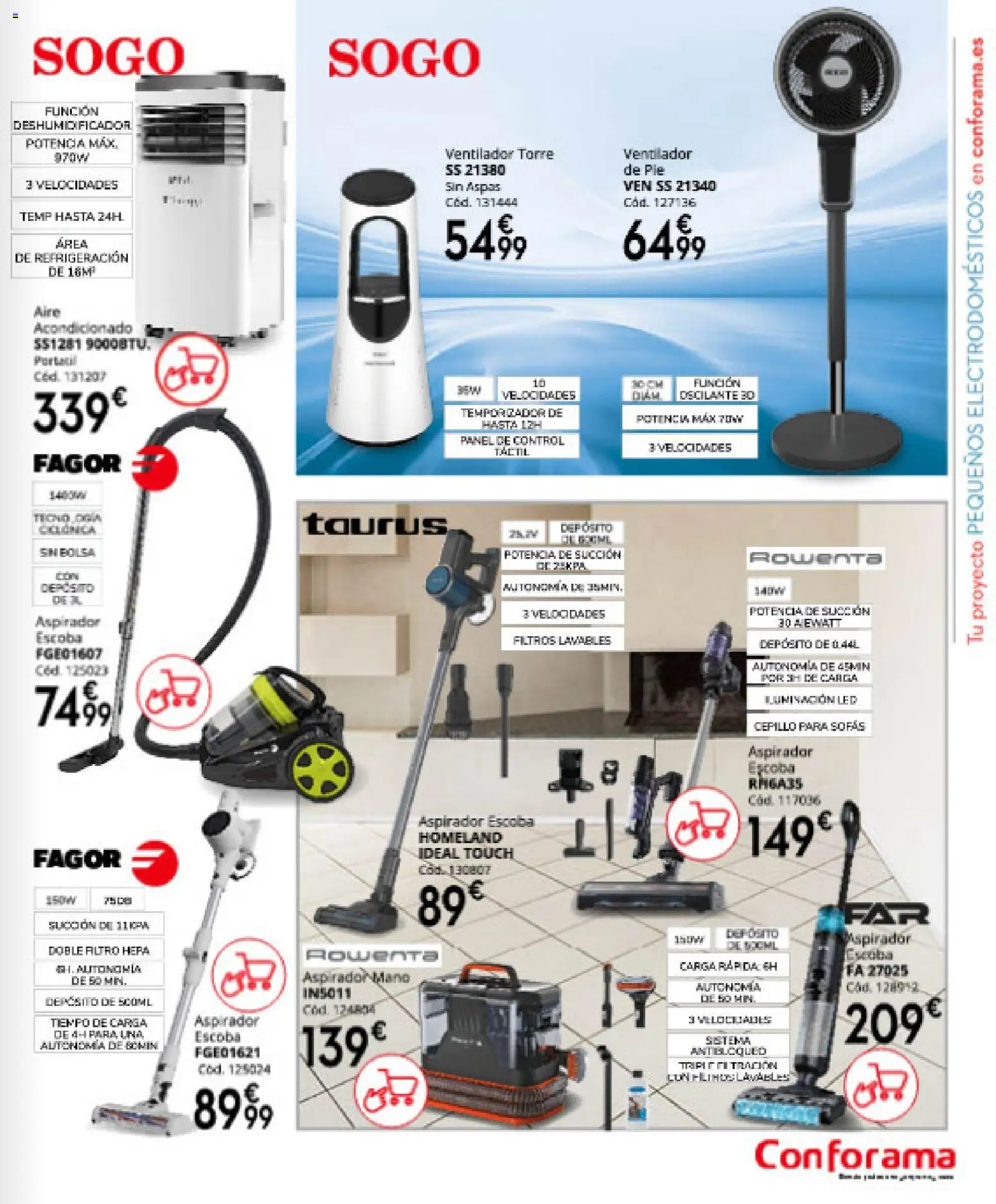 Conforama folleto │ válido desde el 16.04.2026 | Página: 115 | Productos: Cepillo, Escoba, Ventilador, Aspirador