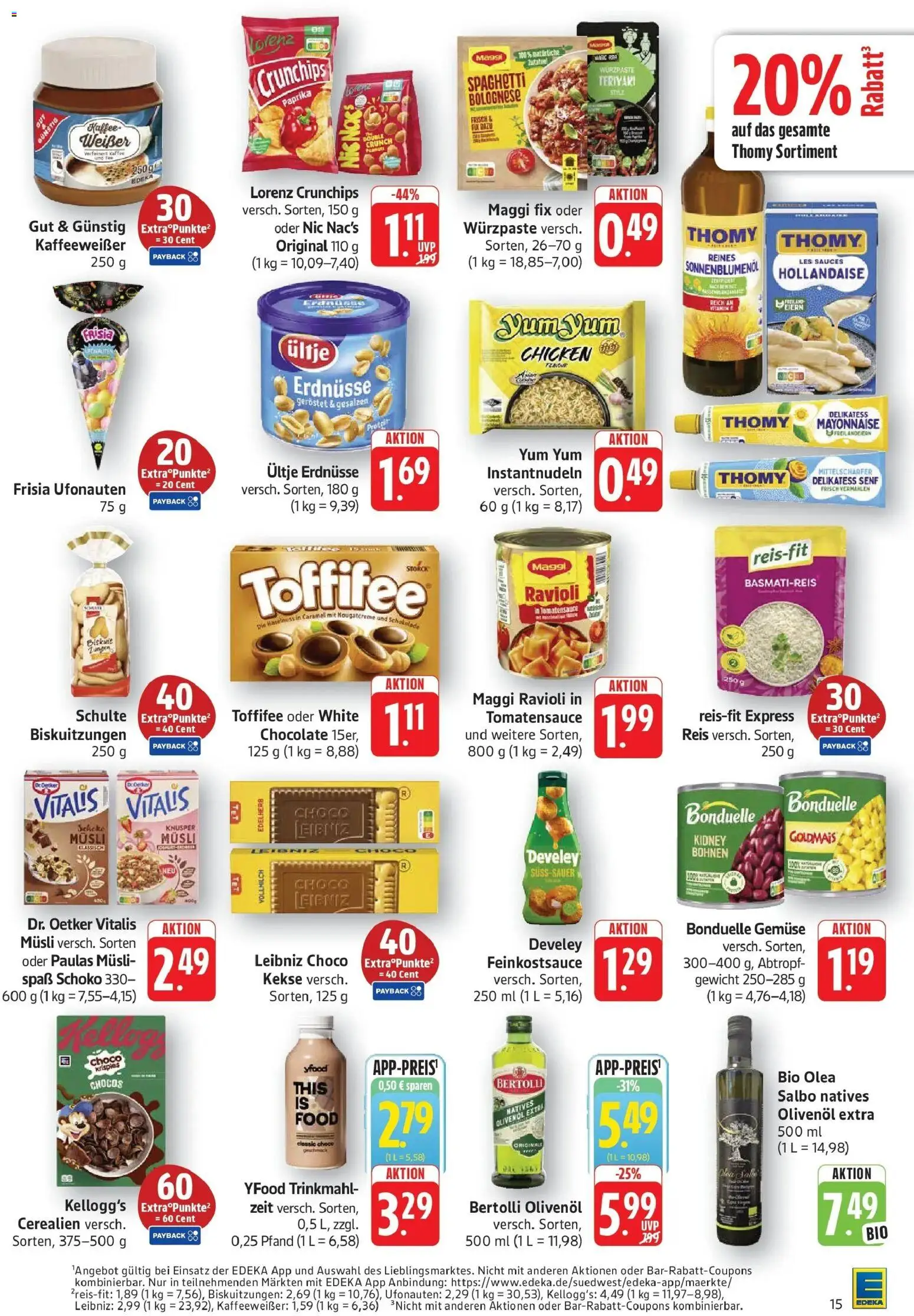 Edeka Prospekt Eislingen (ab 17.08.2026) » Angebote Online | Seite: 15 | Produkte: Spaghetti, Sonnenblumenol, Bertolli olivenol, Gemüse