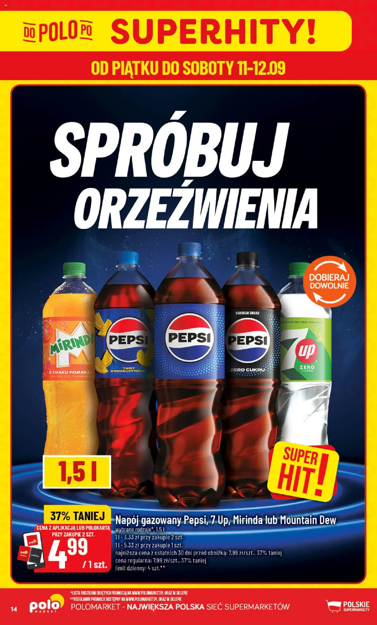 POLOmarket gazetka od 09.09.2026 | Strona: 14 | Produkty: Pepsi, Cytryny
