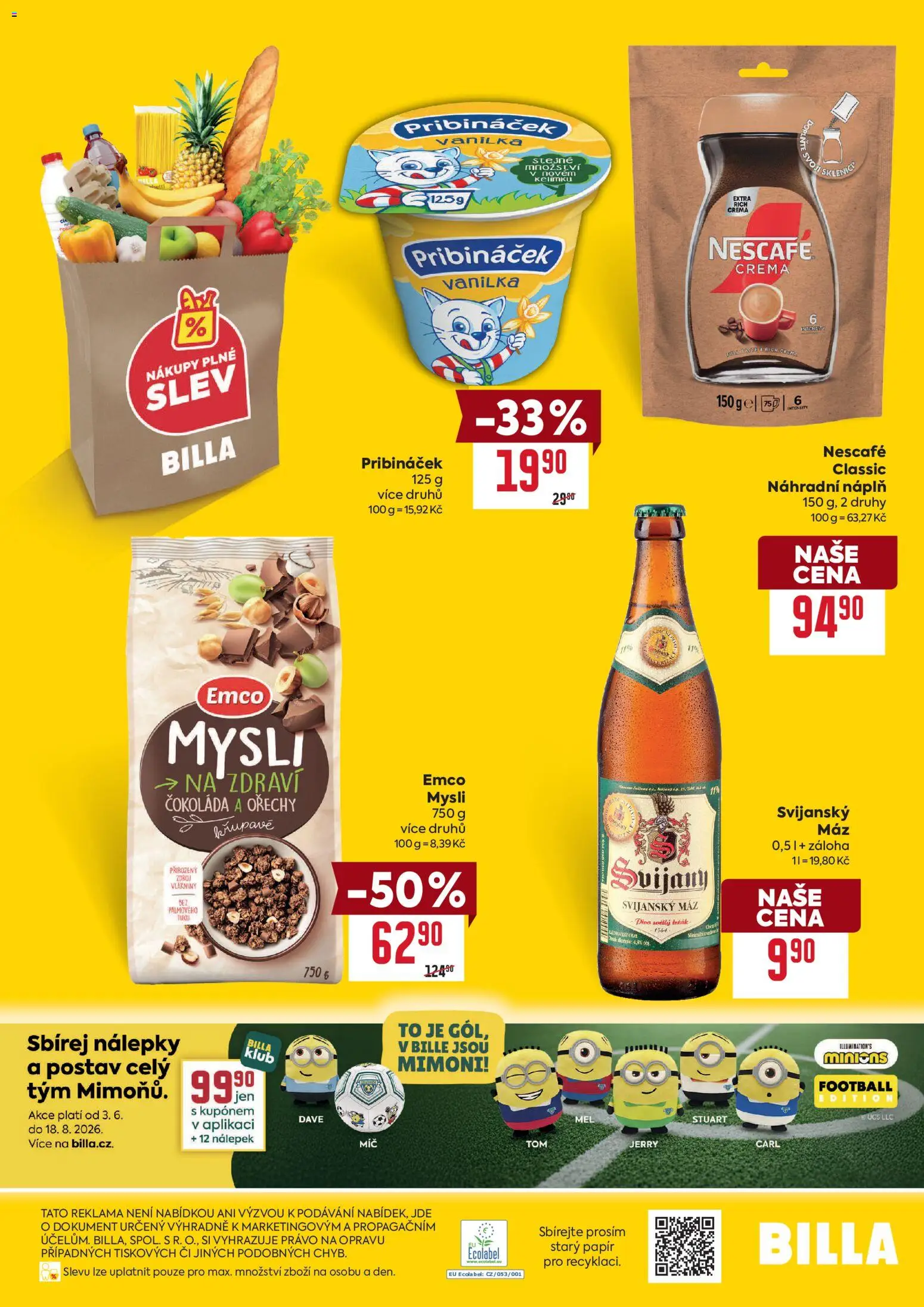 Billa leták - Speciální nabídka od 10.06.2026 | Strana: 2 | Produkty: Emco Mysli, Čokoláda, Ořechy, Nescafé