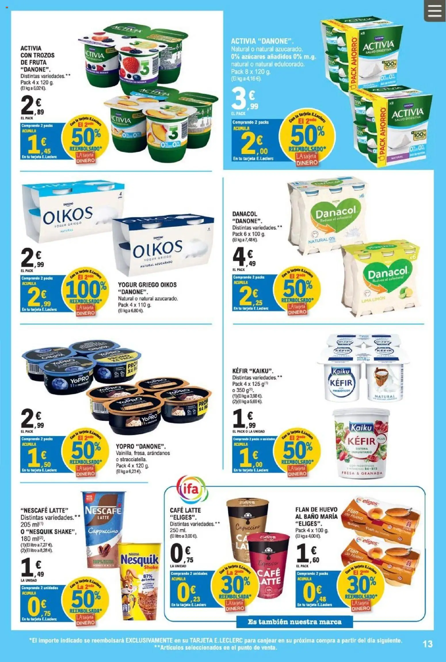 E.Leclerc Miranda de Ebro │ válido desde el 12/08/2026 | Página: 13 | Productos: Yogur, Yogur griego, Probióticos, Baño