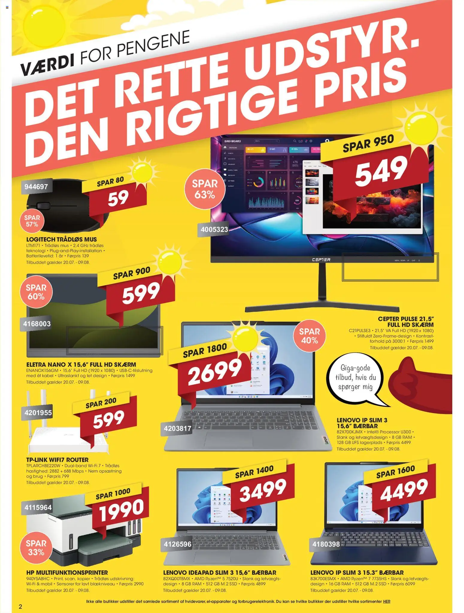 Punkt1 tilbudsavis – gyldig fra 20/07/2026 | Side: 2 | Produkter: Processor, Mus, Router, SSD