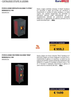 Anteprima del volantino Eurobrico Stufe a Legna catalogo valido a partire dal 23.07.2025 | Pagina: 7 | Prodotti: Stufa a legna, Stufa, Forno