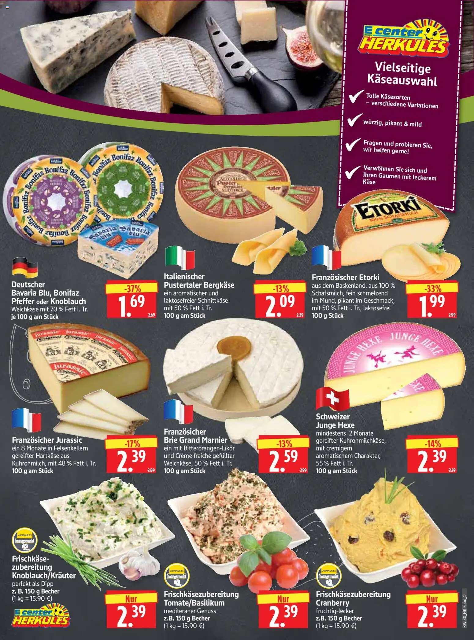 HERKULES Prospekt – gültig ab 20.07.2026 | Seite: 4 | Produkte: Käse, Creme, Knoblauch, Frischkase