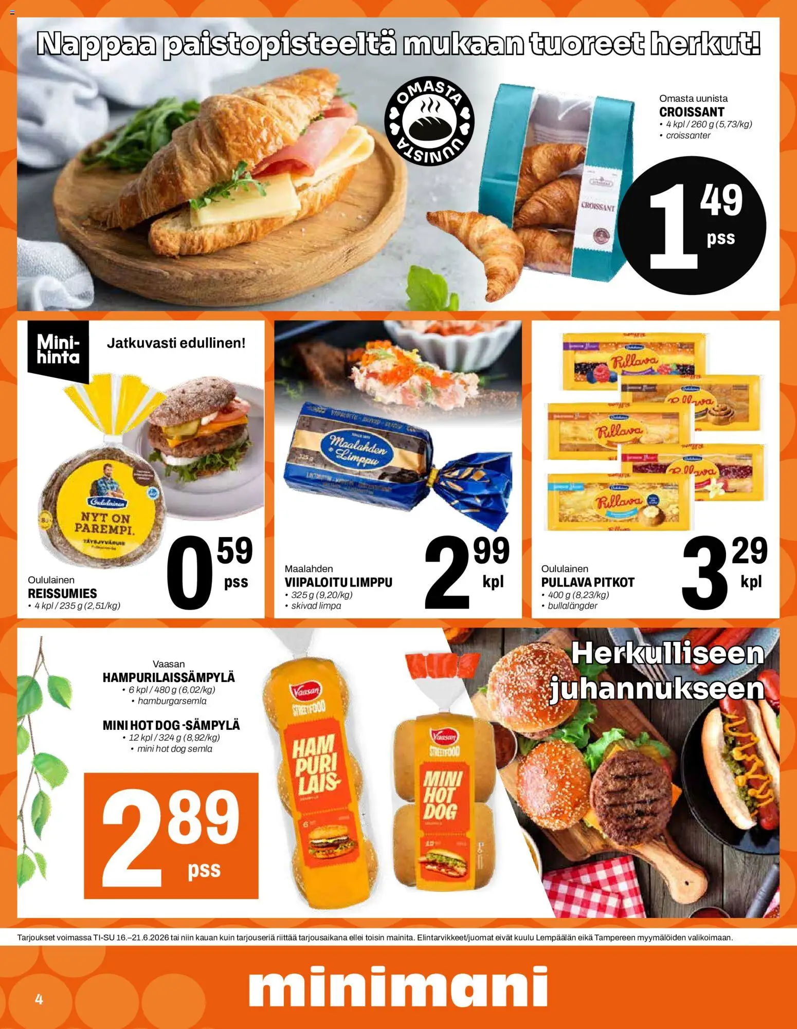 Minimani tarjoukset – voimassa 16.06.2026 alkaen | Sivu: 4 | Tuotteet: Hot dog