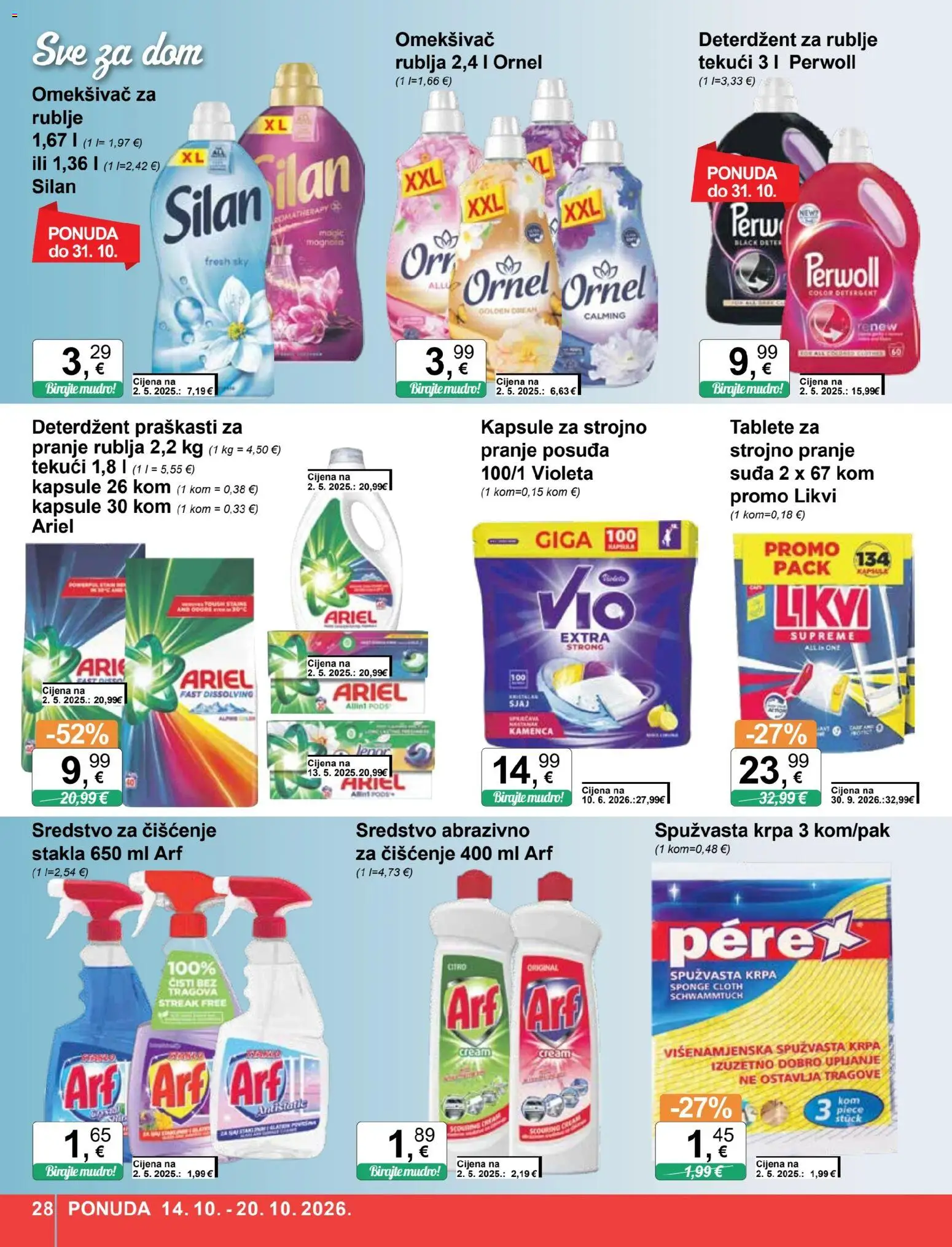 KTC katalog | vrijedi od 14.10.2026 | Stranica: 28 | Proizvodi: Deterdžent, Deterdžent za rublje, Perwoll, Kapsule