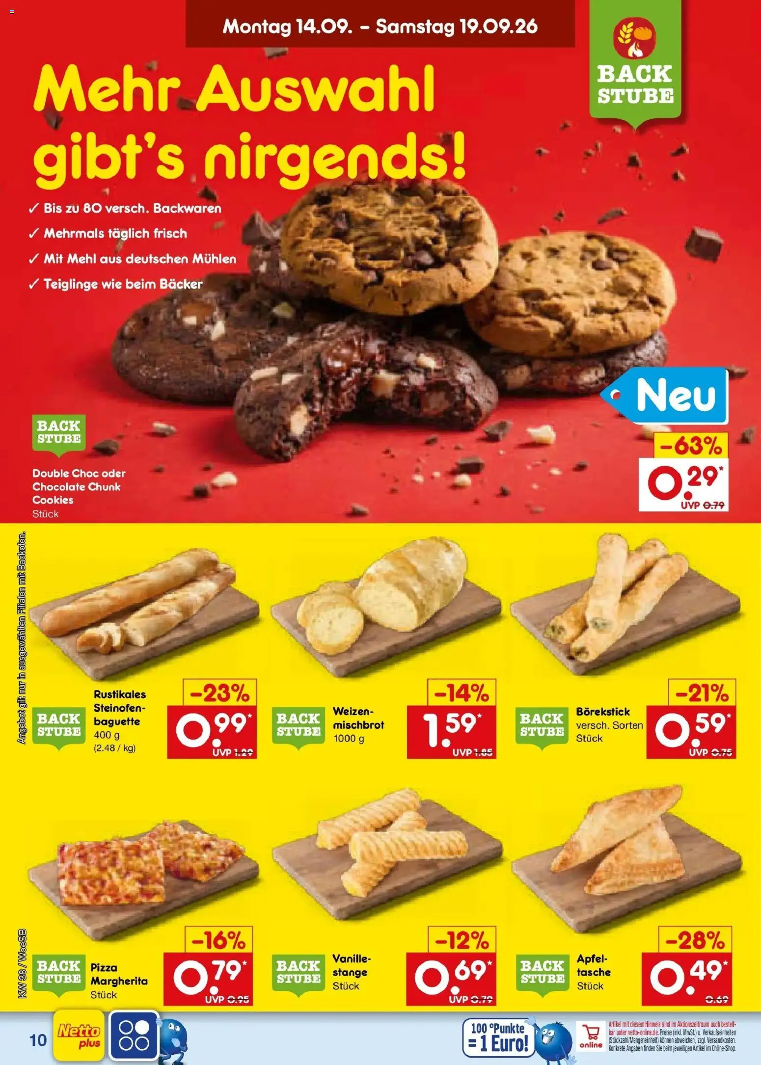 Netto Marken-Discount Prospekt Gemmingen – gültig ab 14.09.2026 | Seite: 14 | Produkte: Tasche, Mehl, Vanille, Pizza