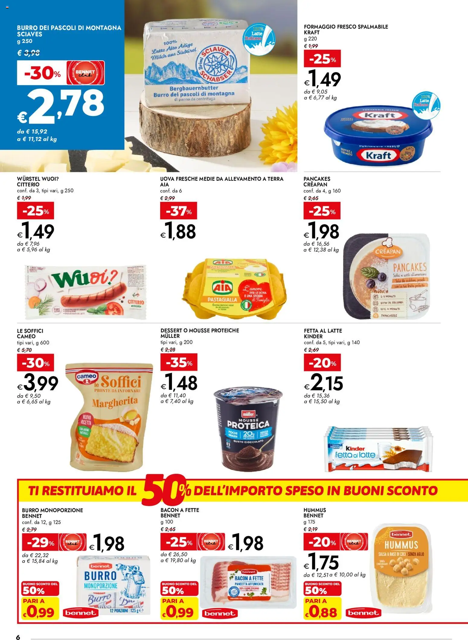 Volantino bennet del 03/09/2026 | Pagina: 6 | Prodotti: Aglio, Hummus, Provola, Formaggio fresco