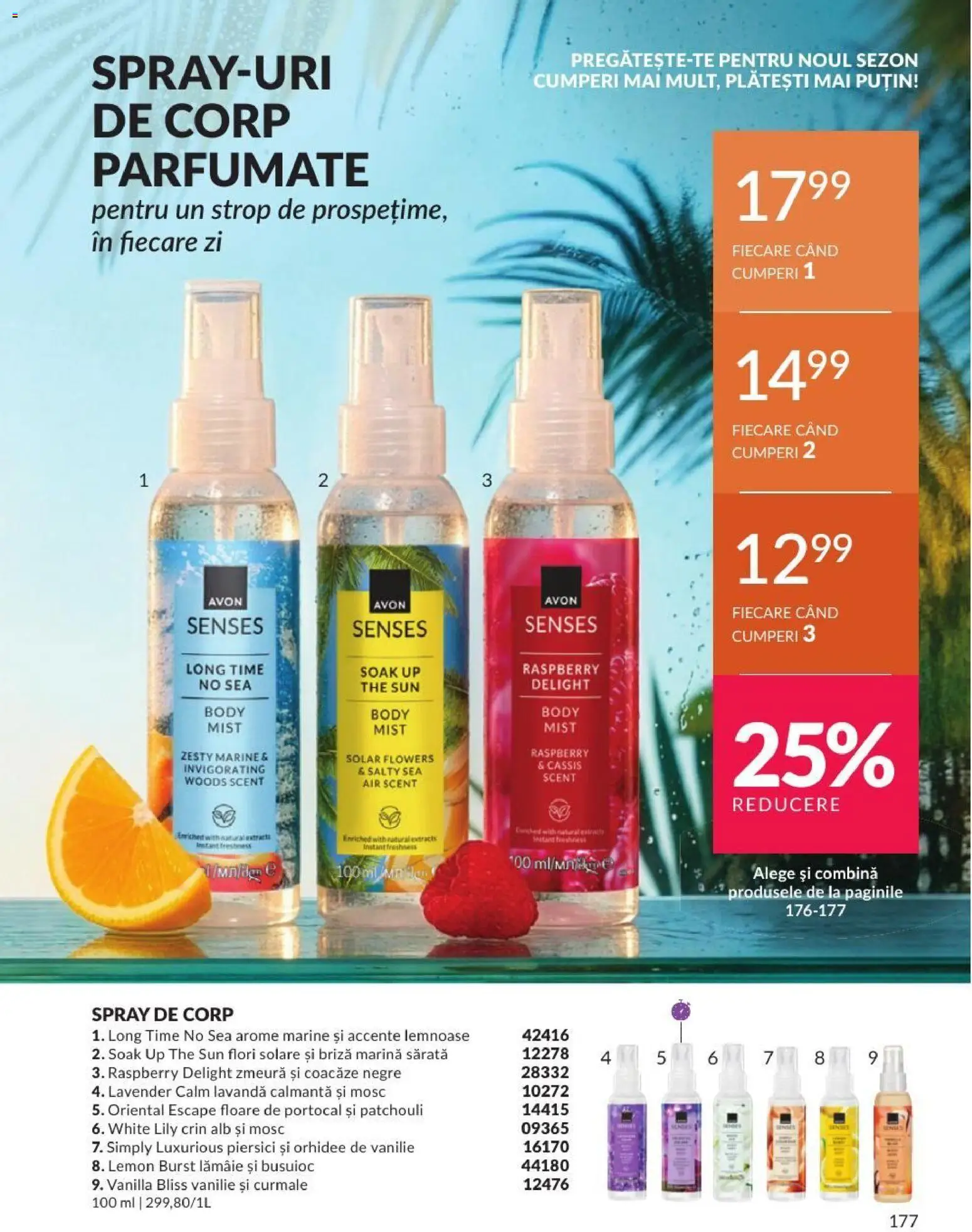Noul catalog Avon – valabil de la 01.08.2026 | Pagină: 177 | Produse: Zmeură, Orhidee, Body, Lămâie