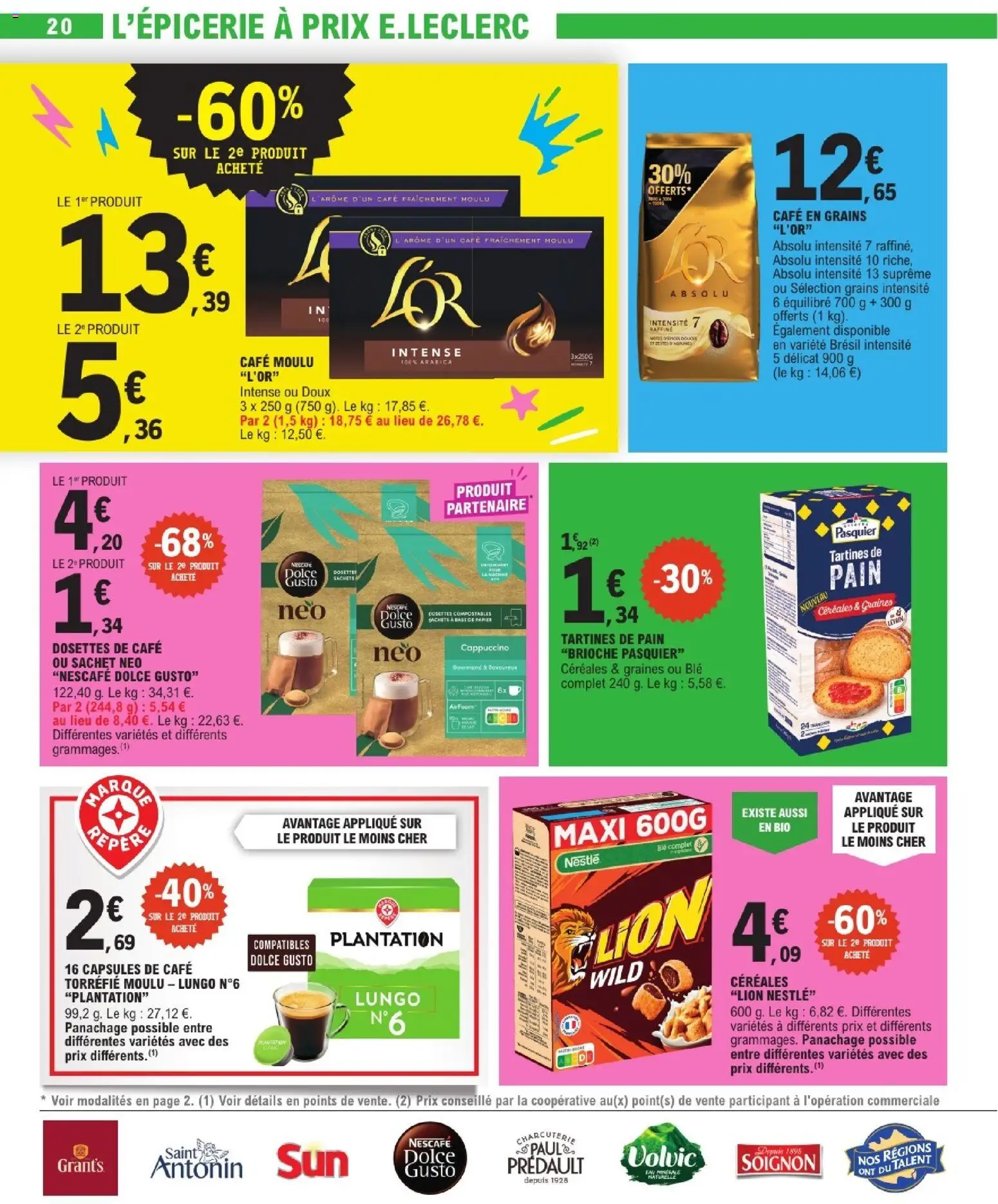 {H1} | Page: 20 | Produits: Base, Cappuccino, Nescafe dolce gusto, Capsules de café