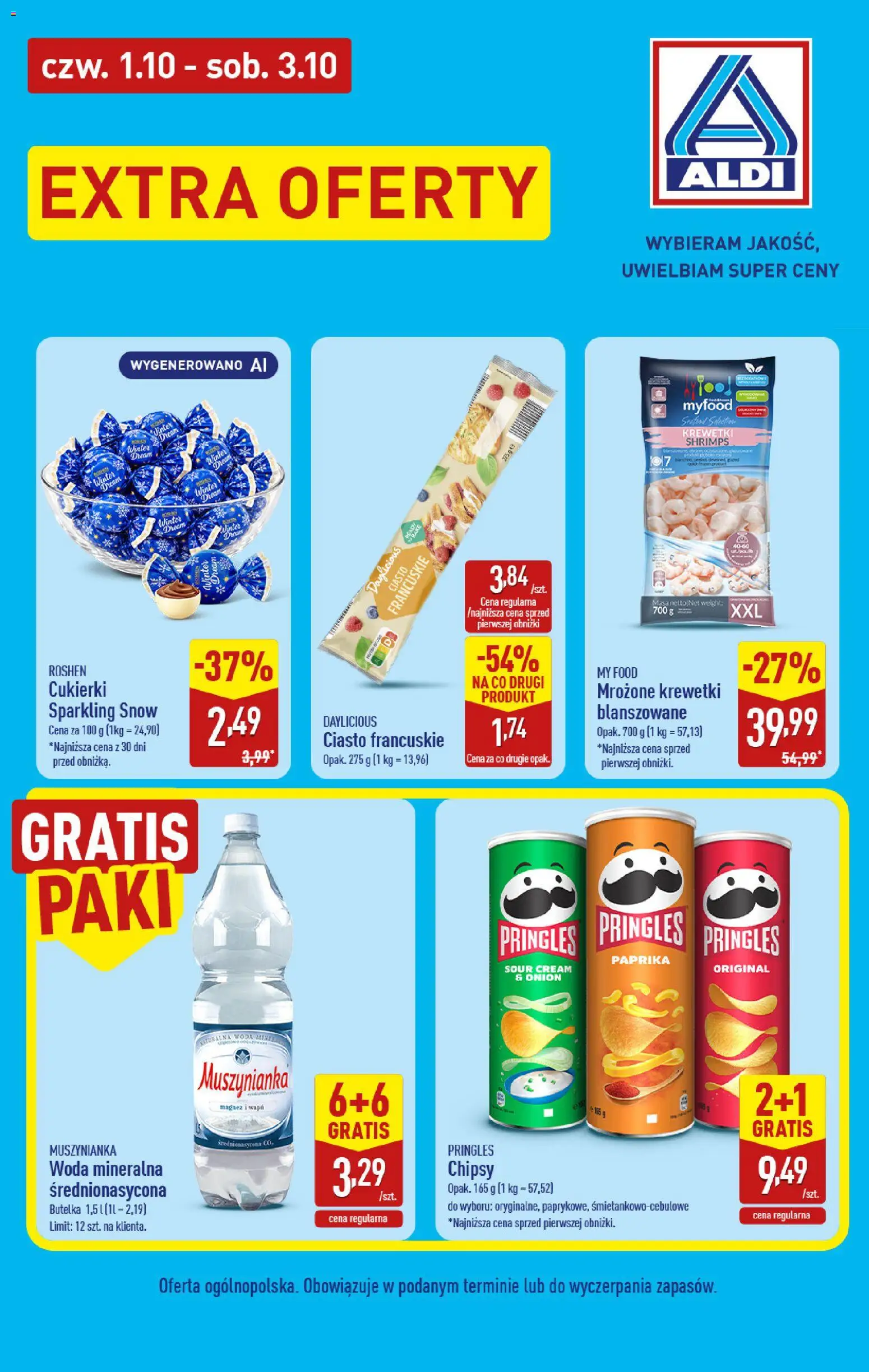 Aldi Polsko - Ceny regularne w dół od 01.10.2026 | Strana: 4 | Produkty: Pringles, Paprika, Chipsy