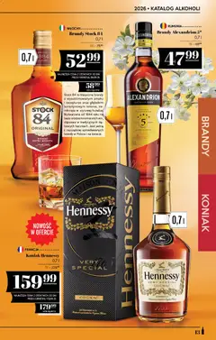Pogląd oferty "POLOmarket katalog - Alkoholi" - ważna od 21.05.2026 | Strona: 13 | Produkty: Hennessy, Koniak