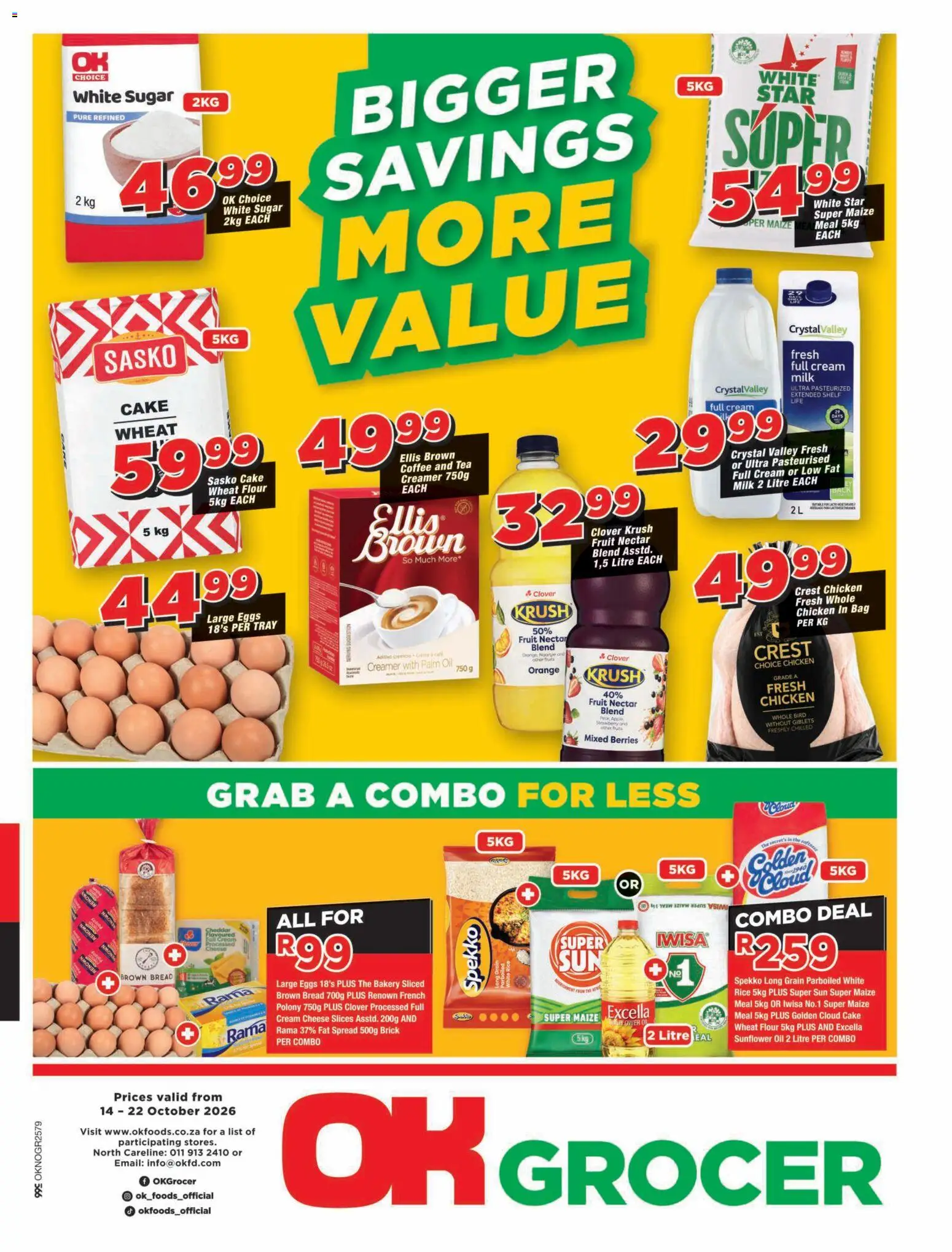 New OK Foods catalogue – valid from 14/10/2026 | Page: 1 | Products: Bakery, Oil, Cream, Sugar