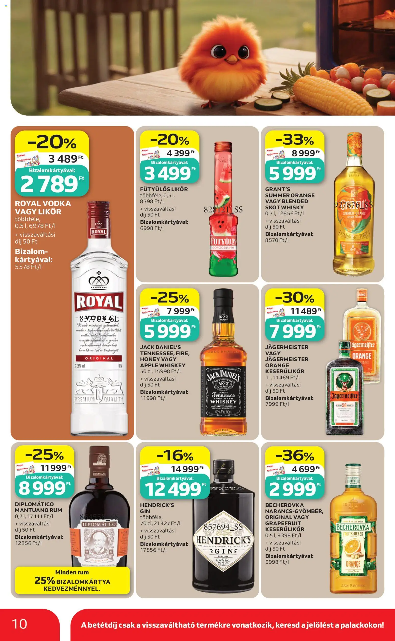 Auchan akciós ujság - amely érvényes a következő dátumtól: 21.05.2026 | Oldal: 10 | Termékek: Jägermeister, Görögdinnye, Vodka, Grapefruit