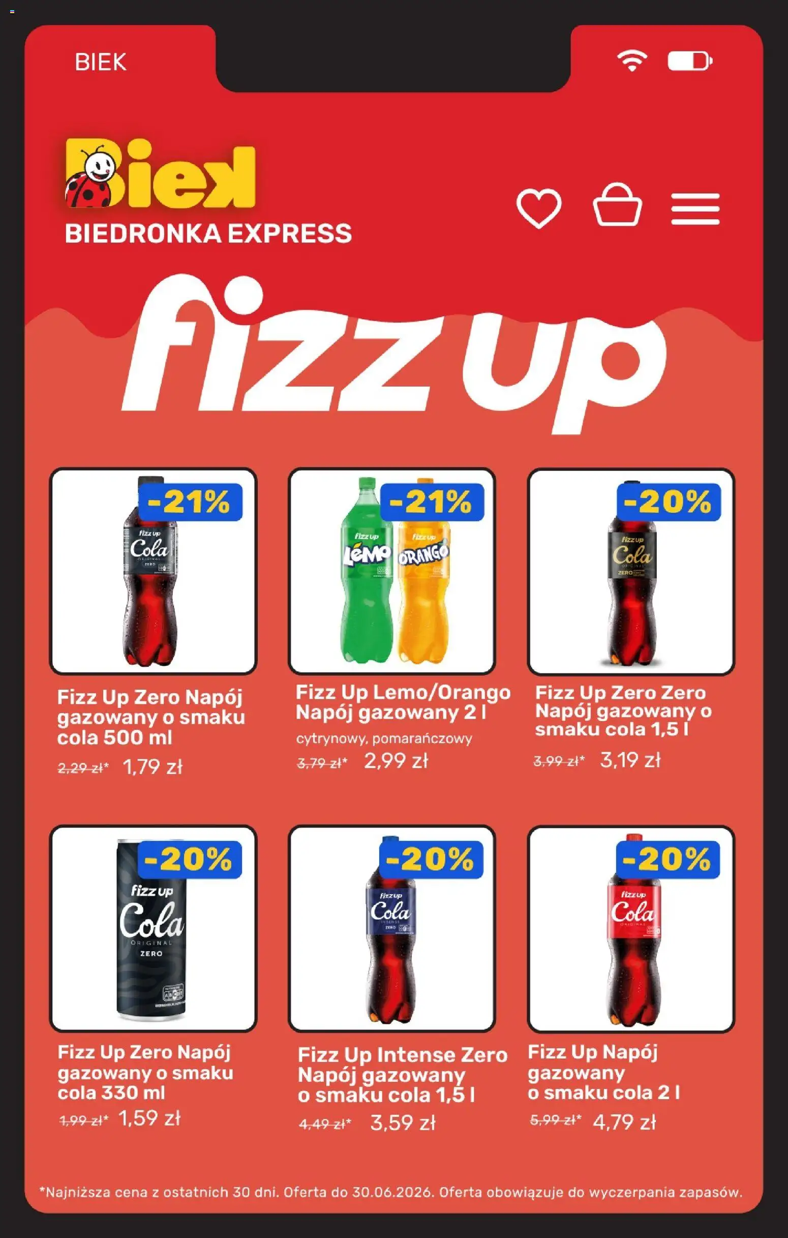 Biedronka Polsko leták - BIEK od 26.06.2026 | Strana: 12 | Produkty: Cola