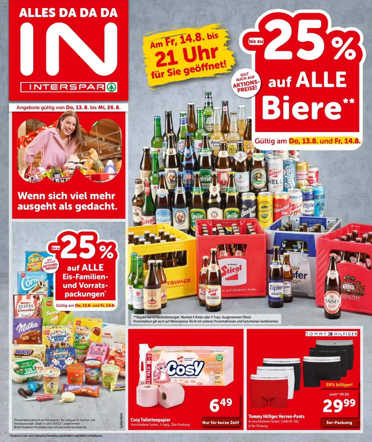 Interspar - Flugblatt gültig ab 13.08.2026 | Seite: 1 | Produkte: Uhr, Snickers, Bier