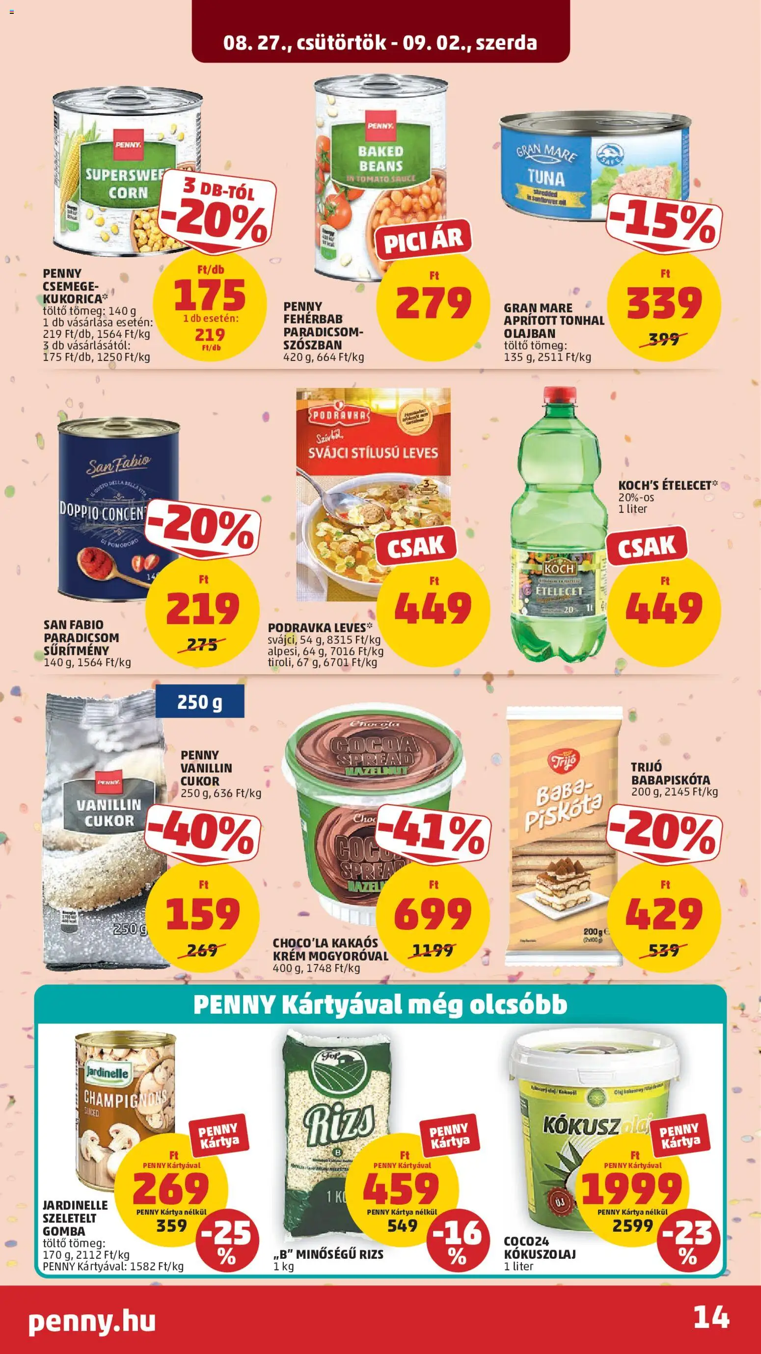 PENNY akciós ujság - amely érvényes a következő dátumtól: 2026.08.27. | Oldal: 18 | Termékek: Podravka, Aprító, Rizs, Cukor