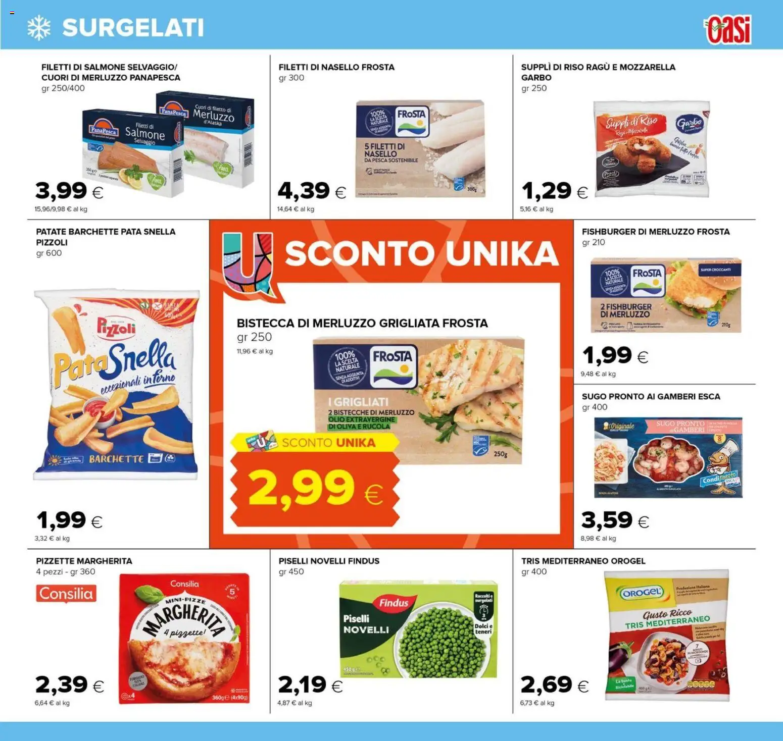 Volantino Oasi del 10/08/2026 | Pagina: 15 | Prodotti: Microonde, Pesca, Ragú, Dolci