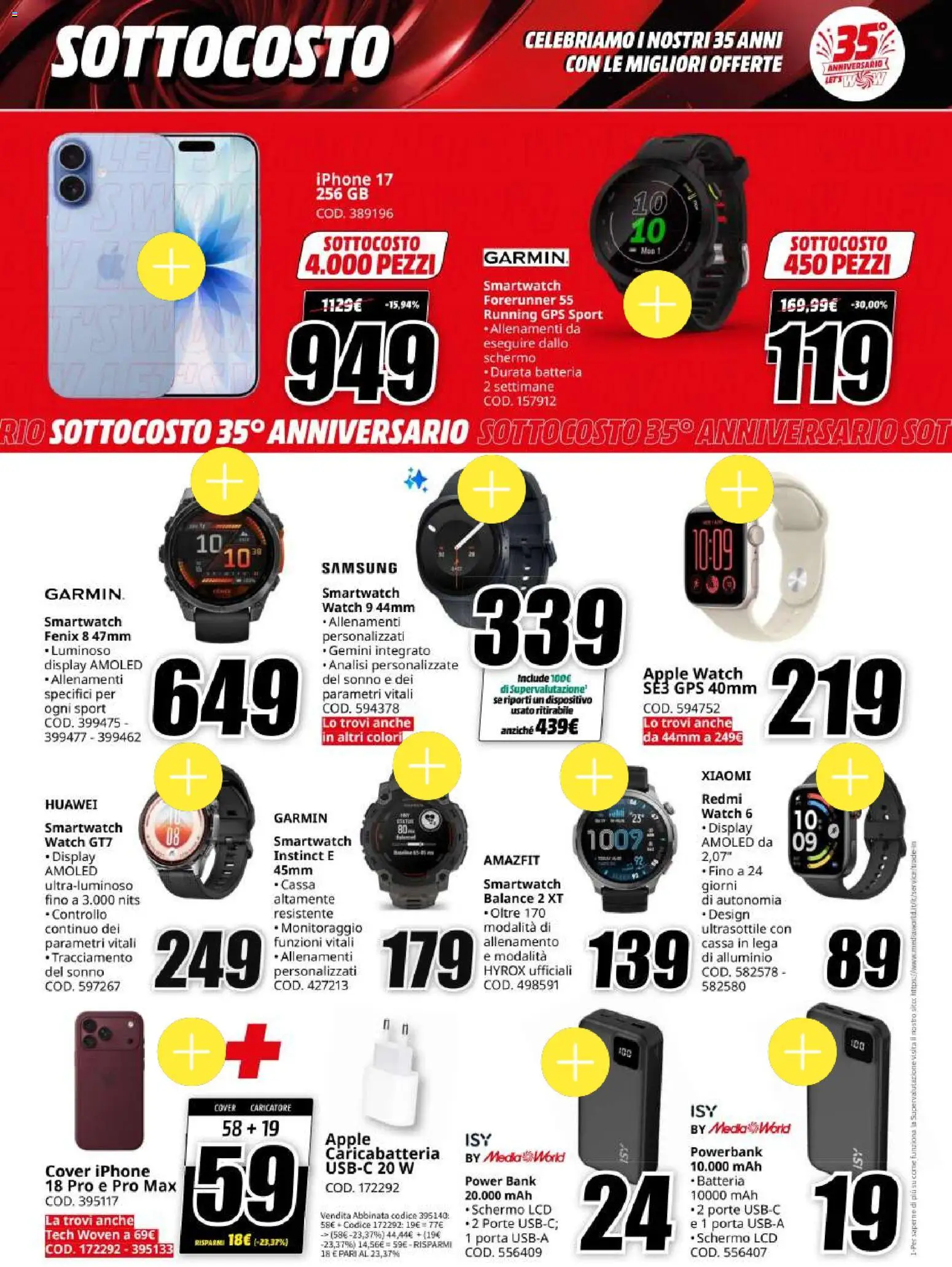Volantino Media World del 06/10/2026 | Pagina: 9 | Prodotti: Xiaomi, Alluminio, Apple Watch, Batteria