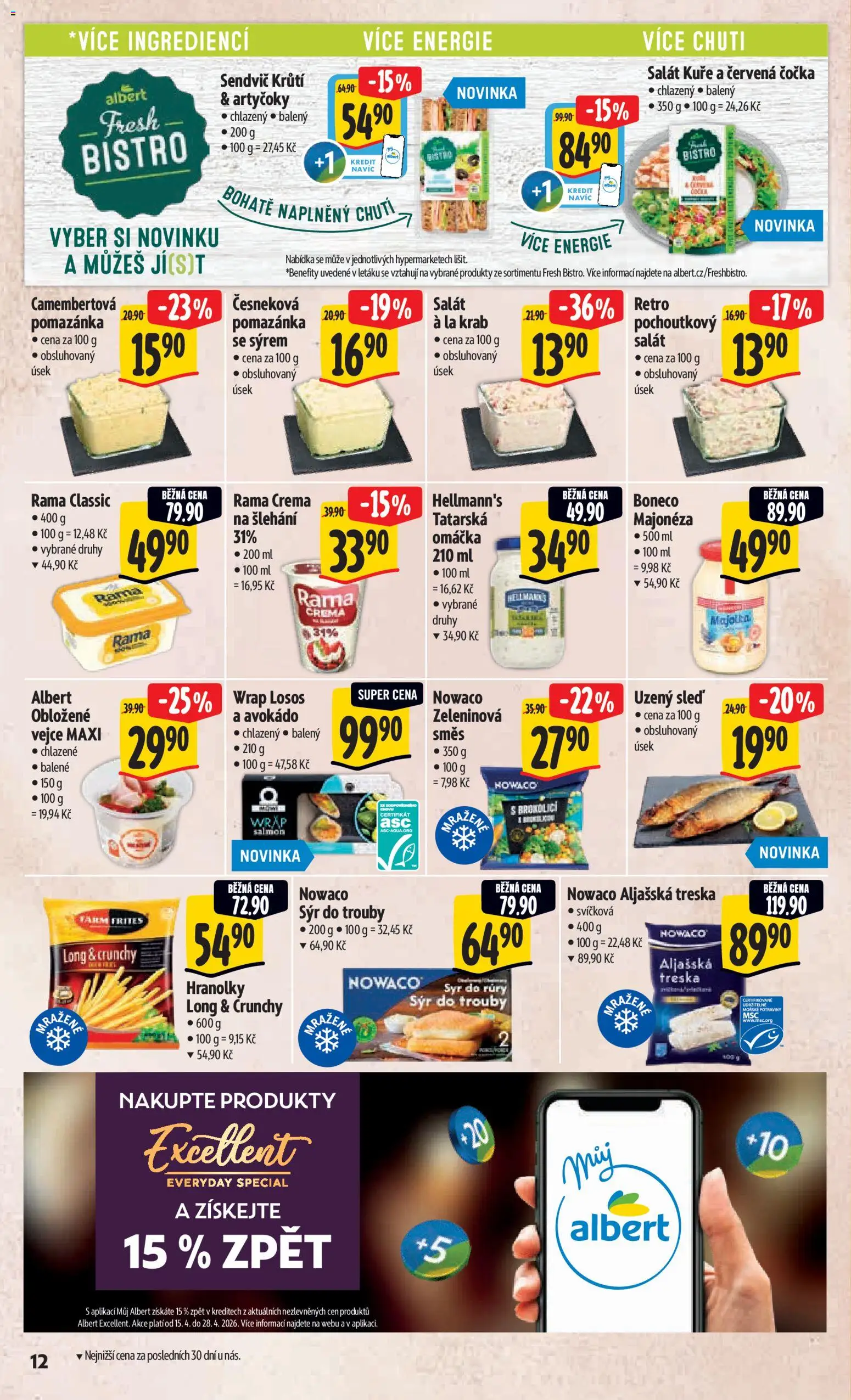 Albert leták - Hypermarket - Harfa od 15.04.2026 | Strana: 20 | Produkty: Vejce, Losos, Hellmann's, Crema