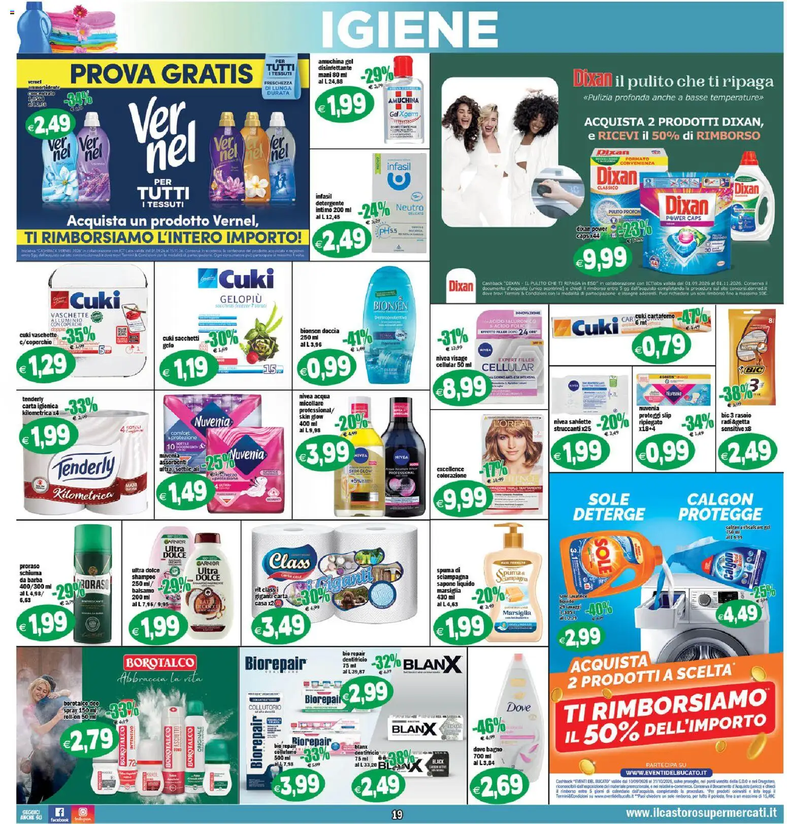 Volantino Il Castoro del 23/09/2026 | Pagina: 19 | Prodotti: Latte, Freezer, Lavatrice, Vaschette