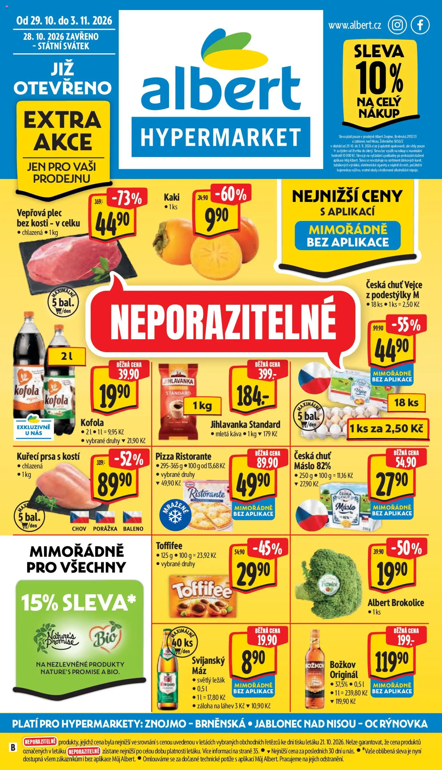 Albert leták - Hypermarket Jablonec nad Tisou od 28.10.2026 | Strana: 1