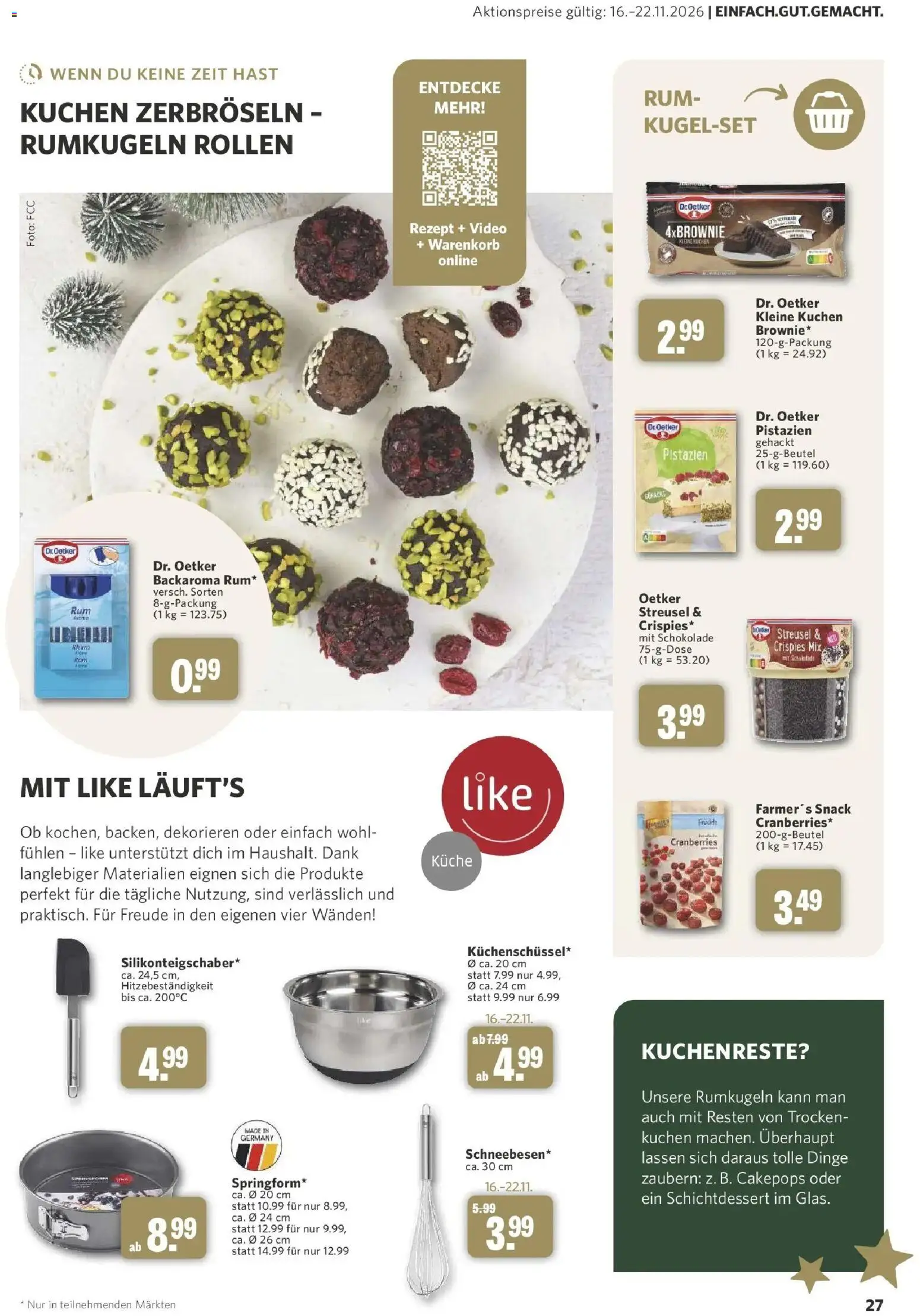 Combi Aktueller Prospekt (ab 26.10.2026) zum Blättern | Seite: 27 | Produkte: Rum, Pistazien, Rumkugeln, Kuchen