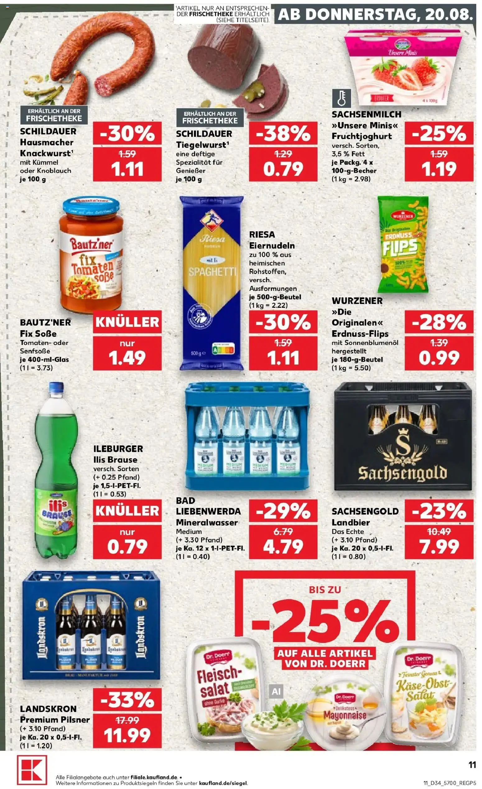 Prospekt Kaufland ab 20.08.2026 » Angebote Online zum Blättern | Seite: 11 | Produkte: Sonnenblumenol, Fruchtjoghurt, Knoblauch, Fleisch