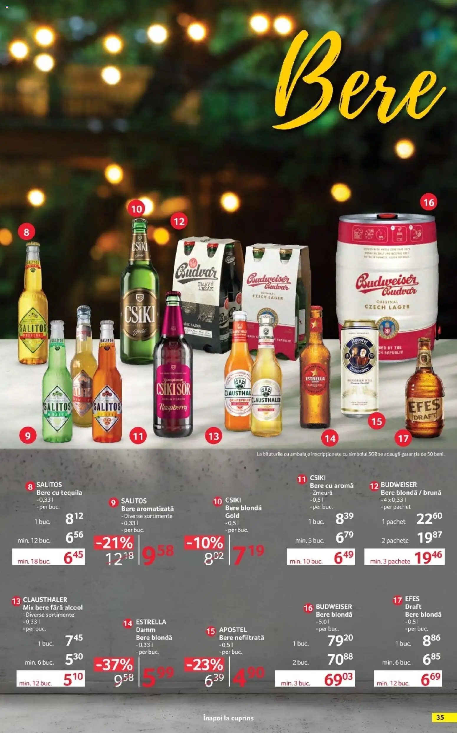Noul catalog Selgros – valabil de la 17.04.2026 | Pagină: 35 | Produse: Zmeură, Bere