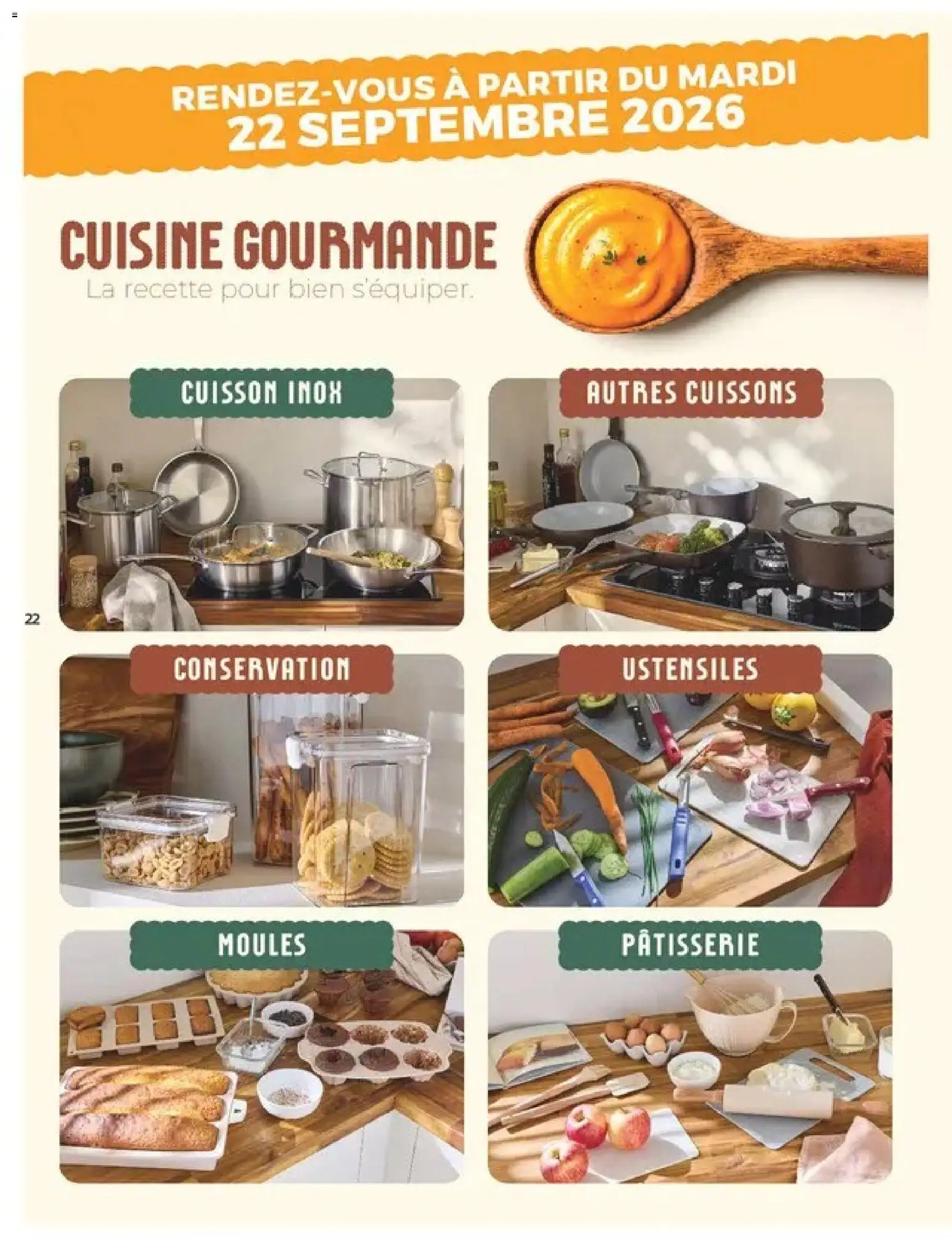 {H1} | Page: 22 | Produits: Moules, Ingrédients, Crackers