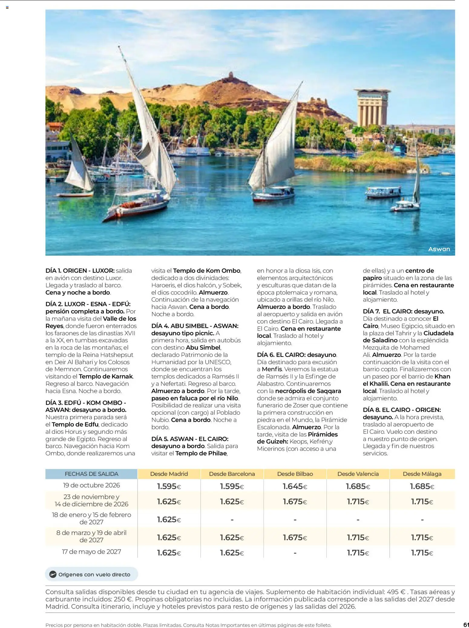 Viajes El Corte Inglés folleto Destinos Otoño y Primavera │ válido desde el 01/07/2026 | Página: 61 | Productos: Navegación