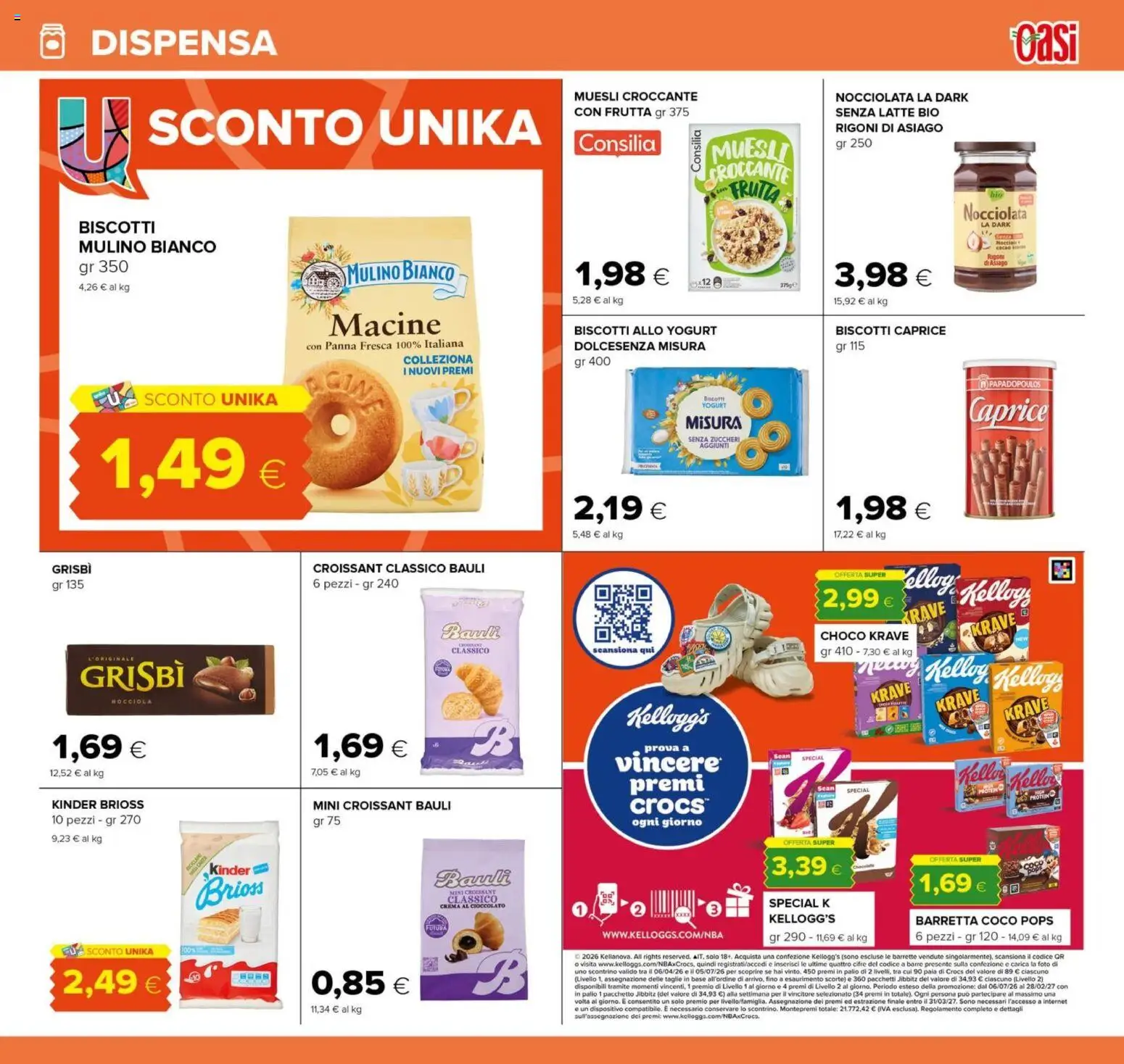 Volantino Oasi del 18.06.2026 | Pagina: 17 | Prodotti: Muesli, Frutta, Latte, Croissant