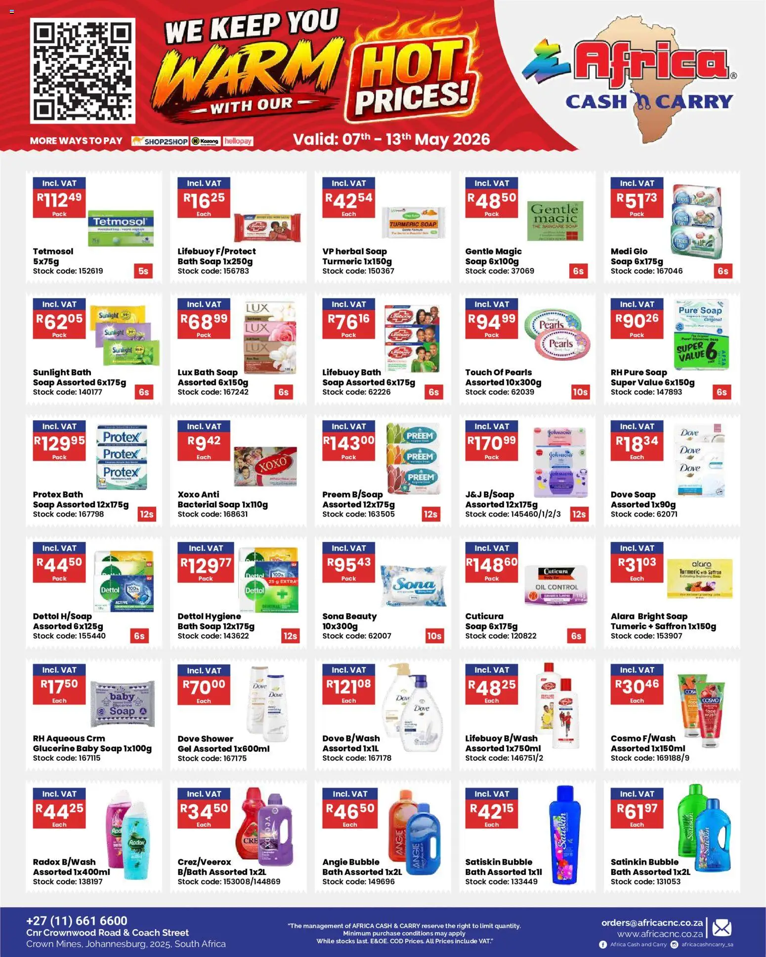 New Africa Cash & Carry catalogue – valid from 07/05/2026 | Page: 8 | Products: Bath, Shower, Stock, Soap