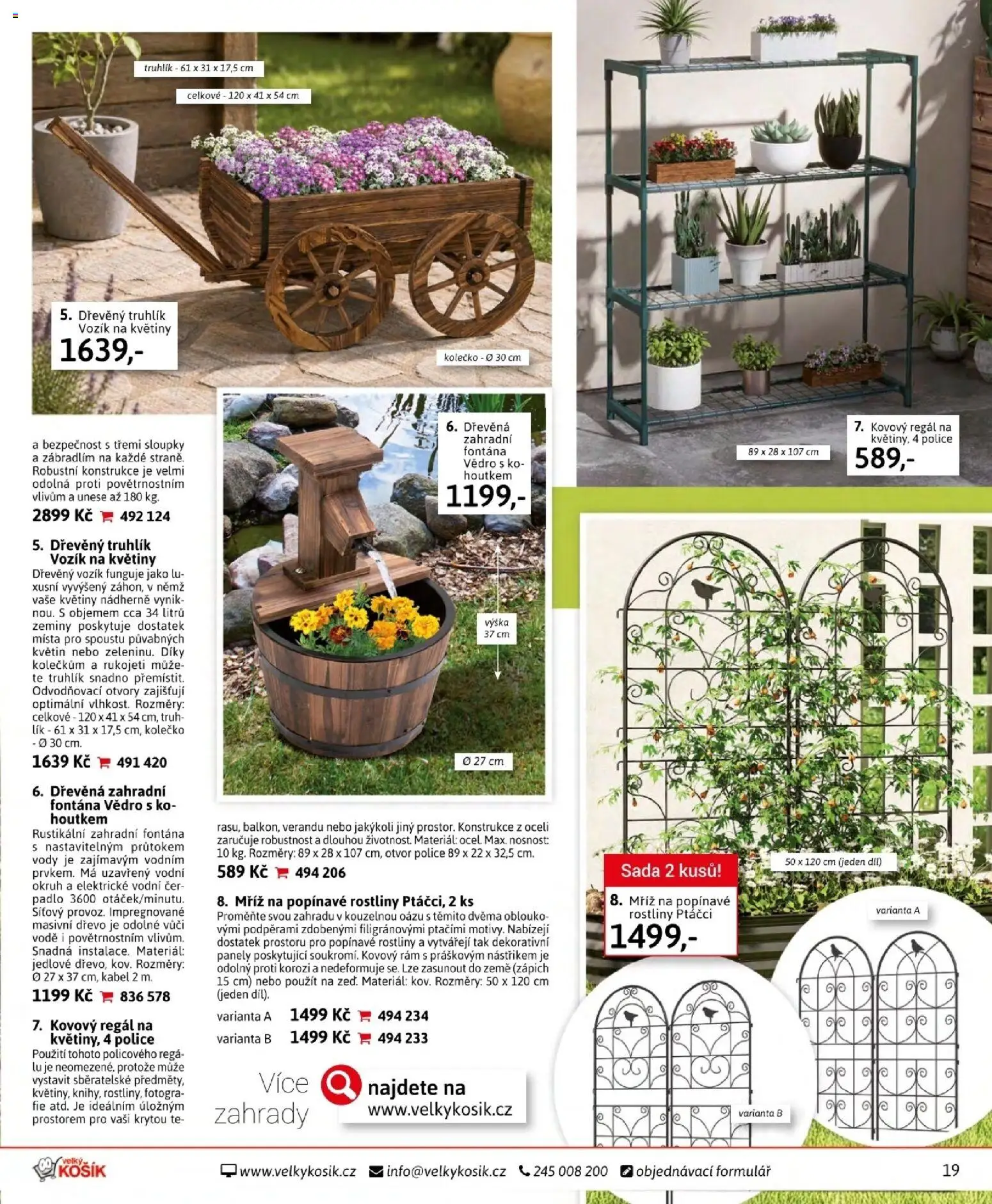 Velký Košík katalog květen 2026 od 01.05.2026 | Strana: 19 | Produkty: Pádlo, Rostliny, Květiny, Kovový regál