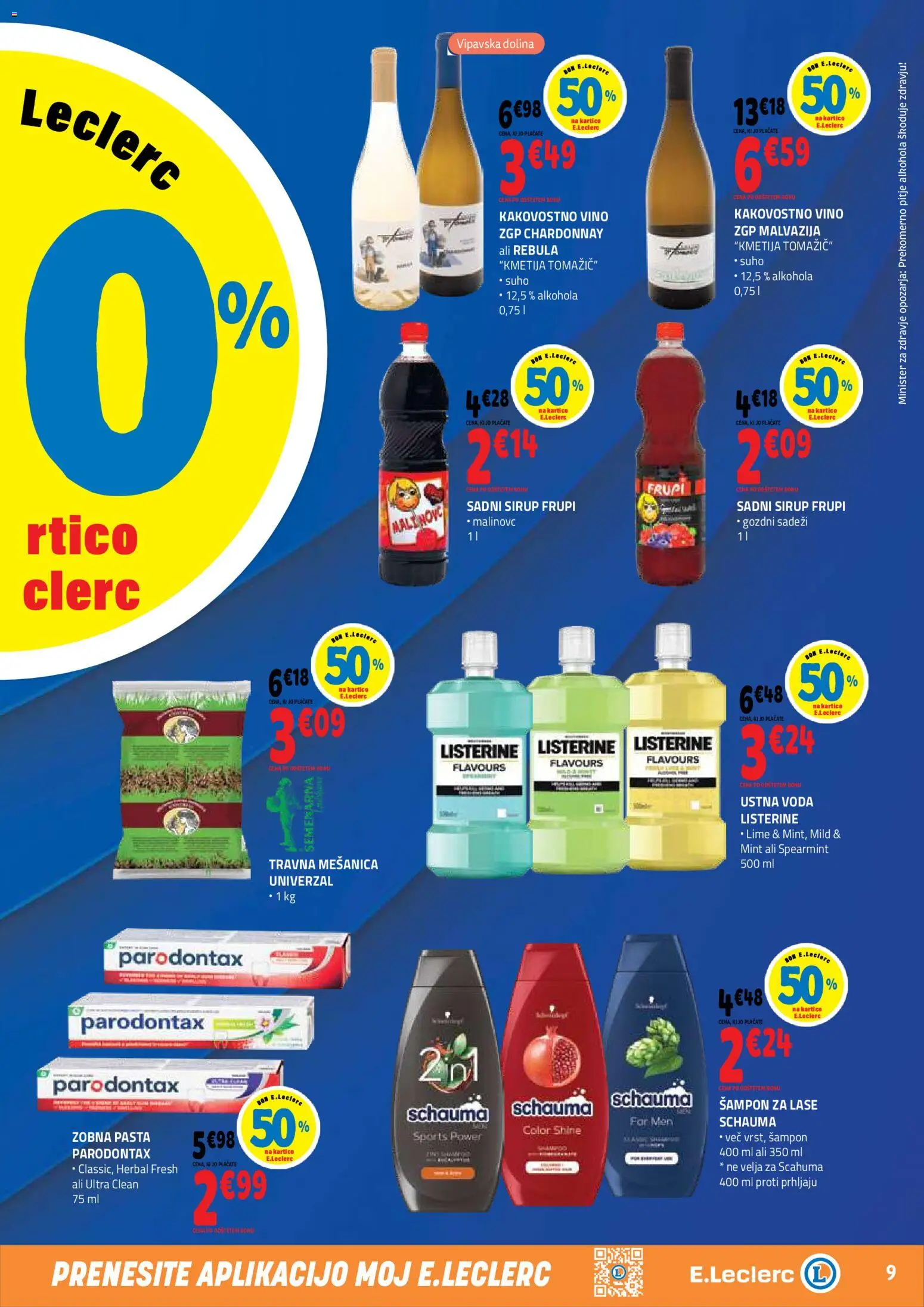 Novi E.leclerc katalog ponudbe – veljaven od 12.08.2026 | Stran: 9 | Izdelki: Gozdni sadeži, Sampon, Vino, Voda