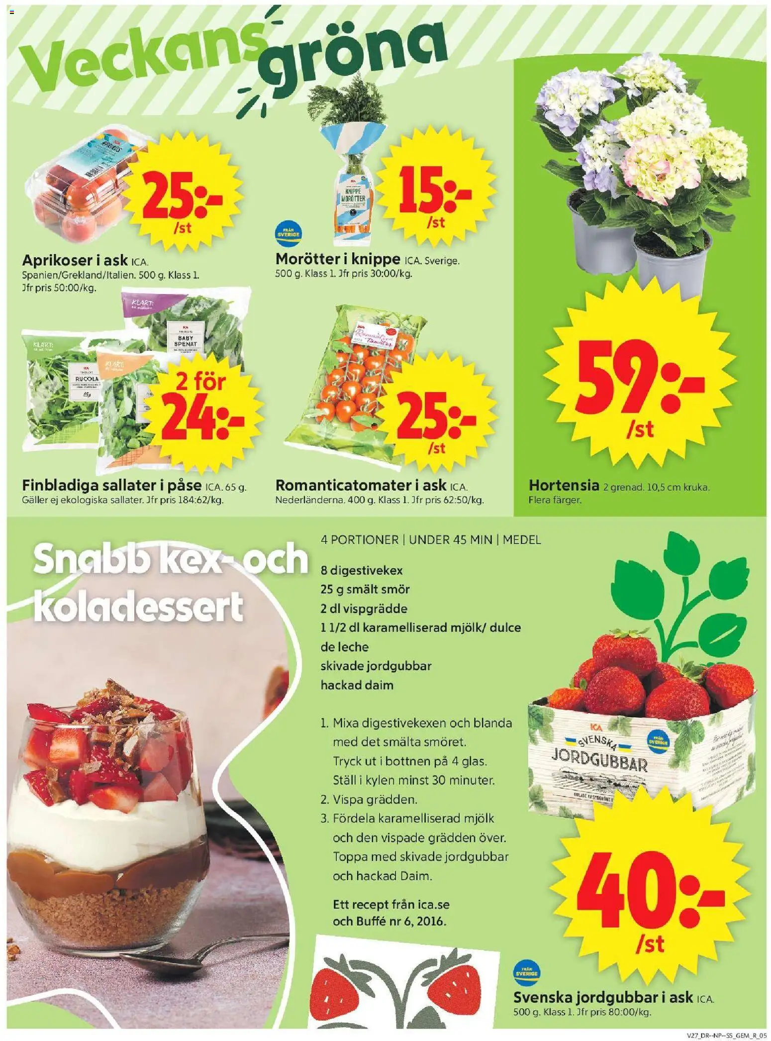 ICA Supermarket reklamblad aktuell från 29/06/2026 | Sida: 5 | Produkter: Spenat, Smör, Jordgubbar, Vispgrädde