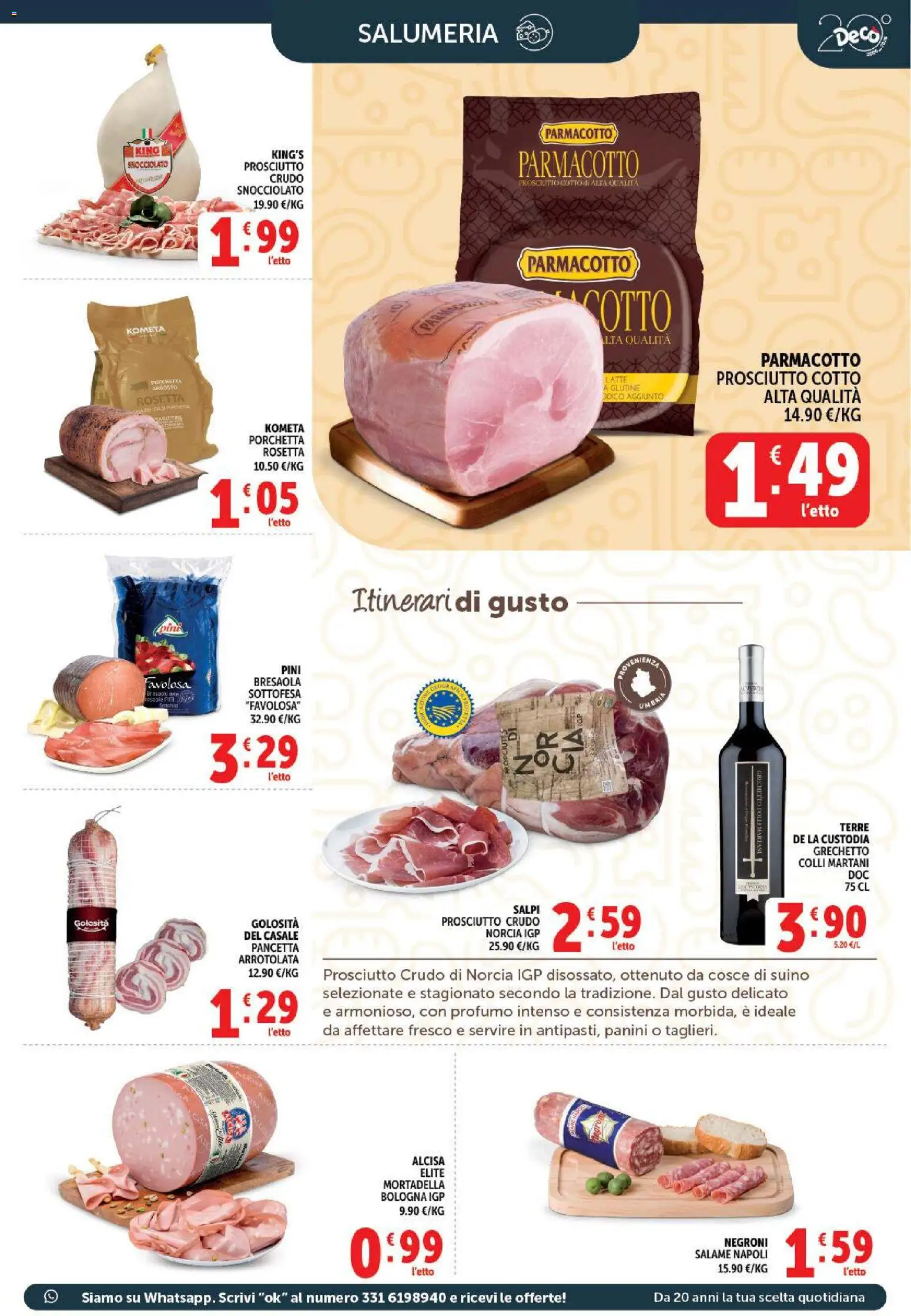 Volantino Decò del 01/09/2026 | Pagina: 5 | Prodotti: Prosciutto Crudo, Pancetta, Suino, Mortadella