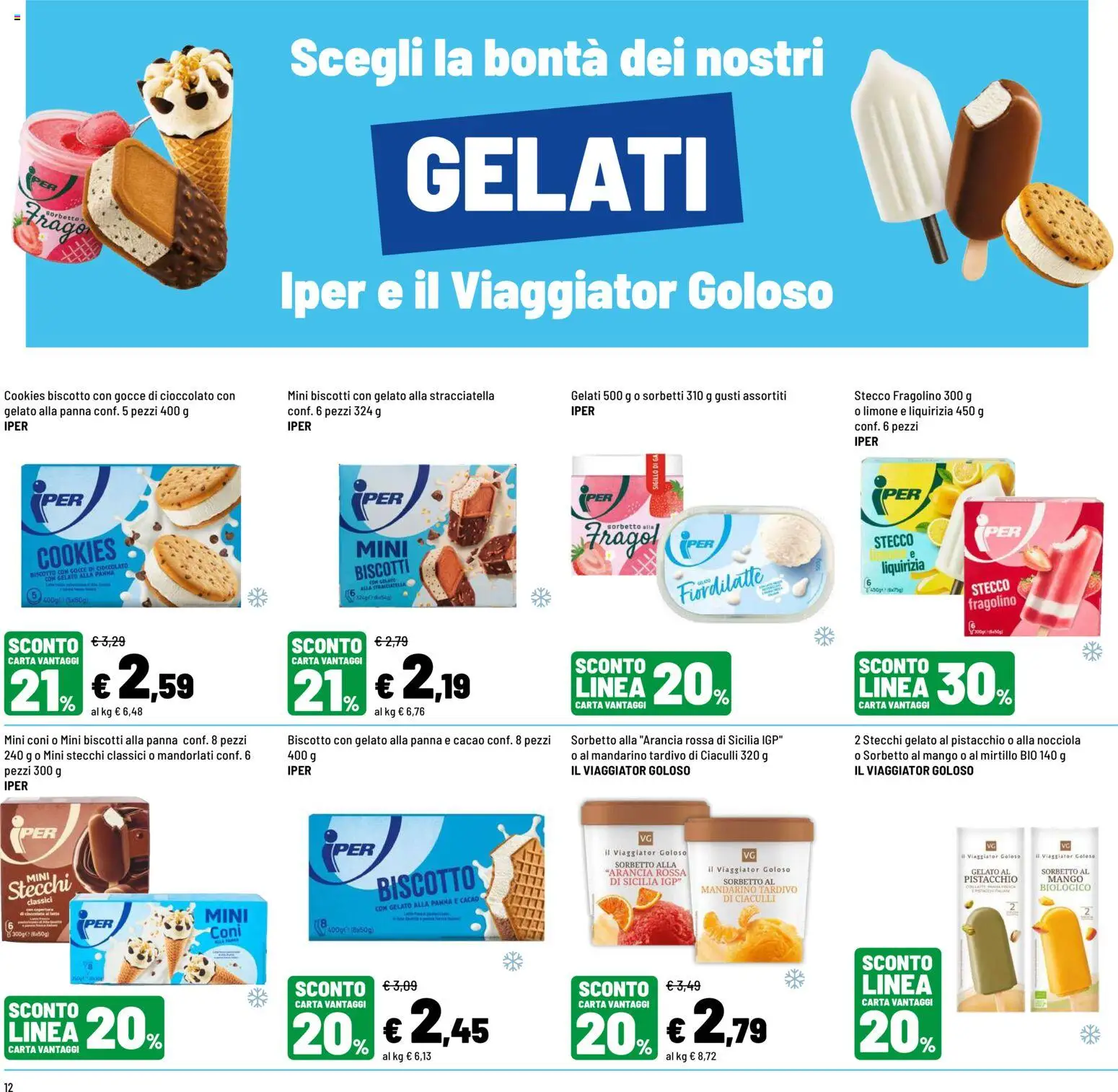 Volantino Iper del 12.06.2026 | Pagina: 12 | Prodotti: Cioccolato, Panna, Sorbetto, Stracciatella
