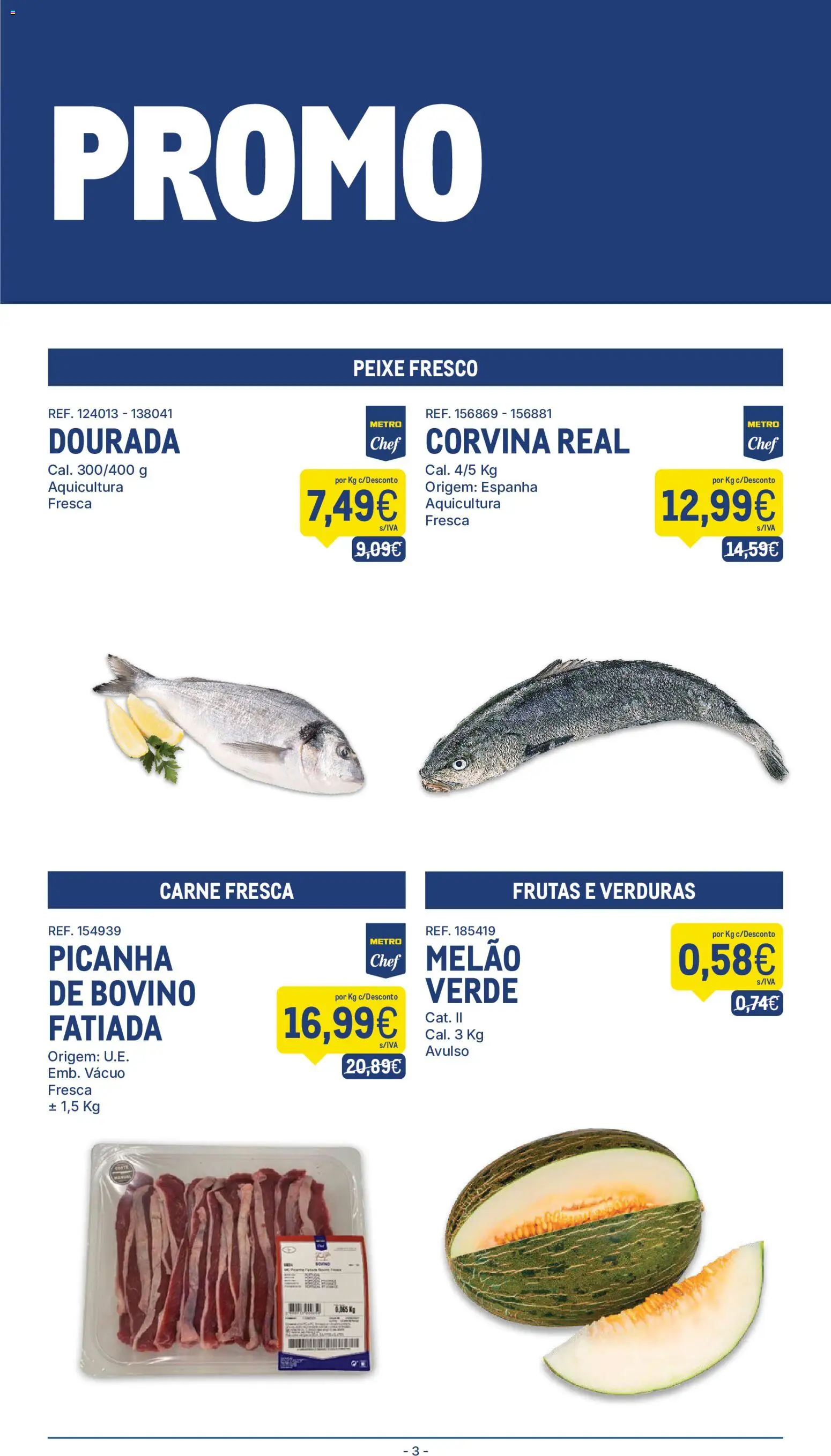 Makro folheto │ válido de 21/07/2026 | Página: 3 | Produtos: Dourada, Peixe, Carne, Melão