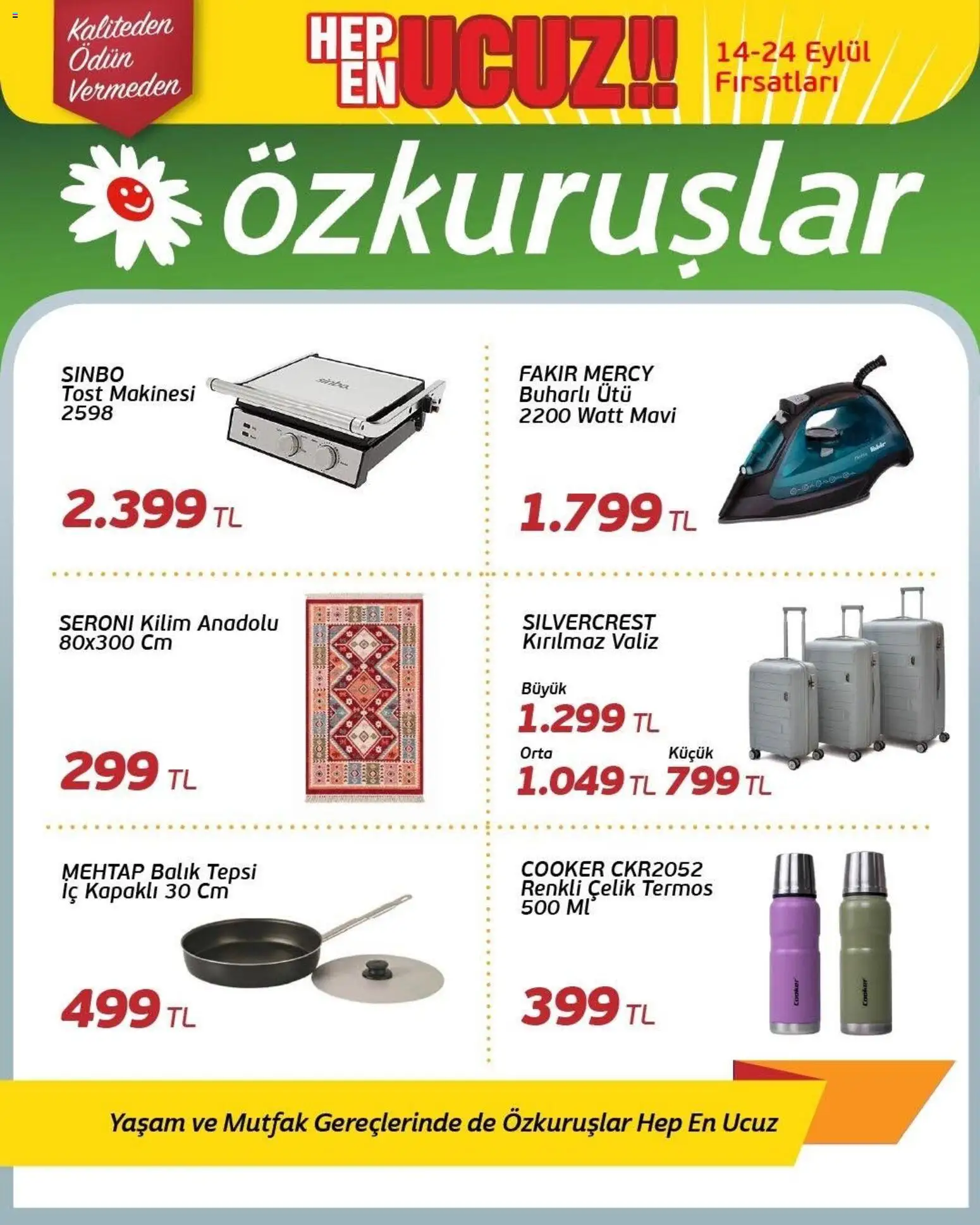 Özkuruşlar Katalog - 14 Eylül 2026 tarihinden itibaren geçerlidir | Sayfa: 16 | Ürünler: Tost makinesi, Termos, Tepsi, Ütü