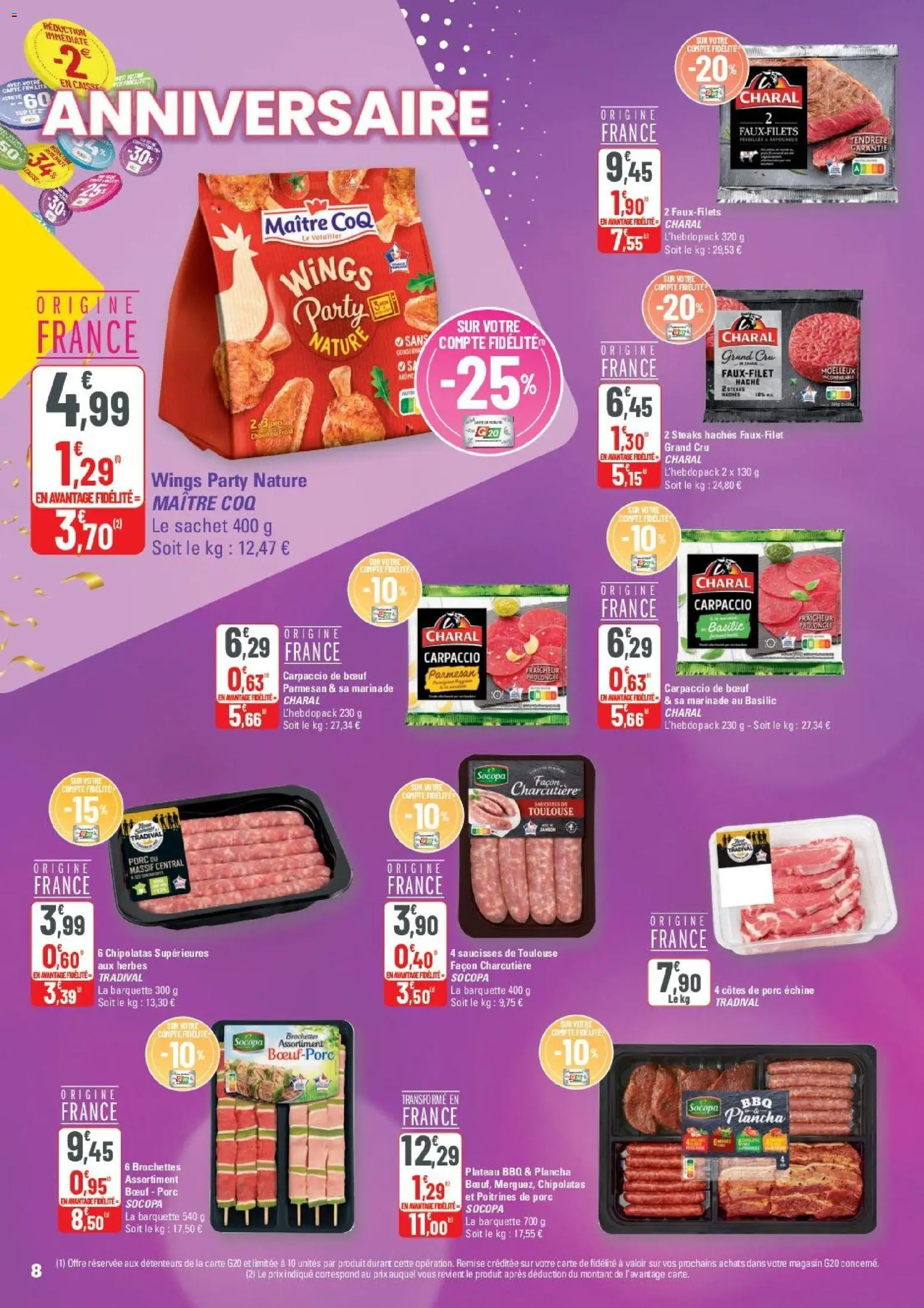{H1} | Page: 8 | Produits: Plancha, Plateau, Parmesan, Porc